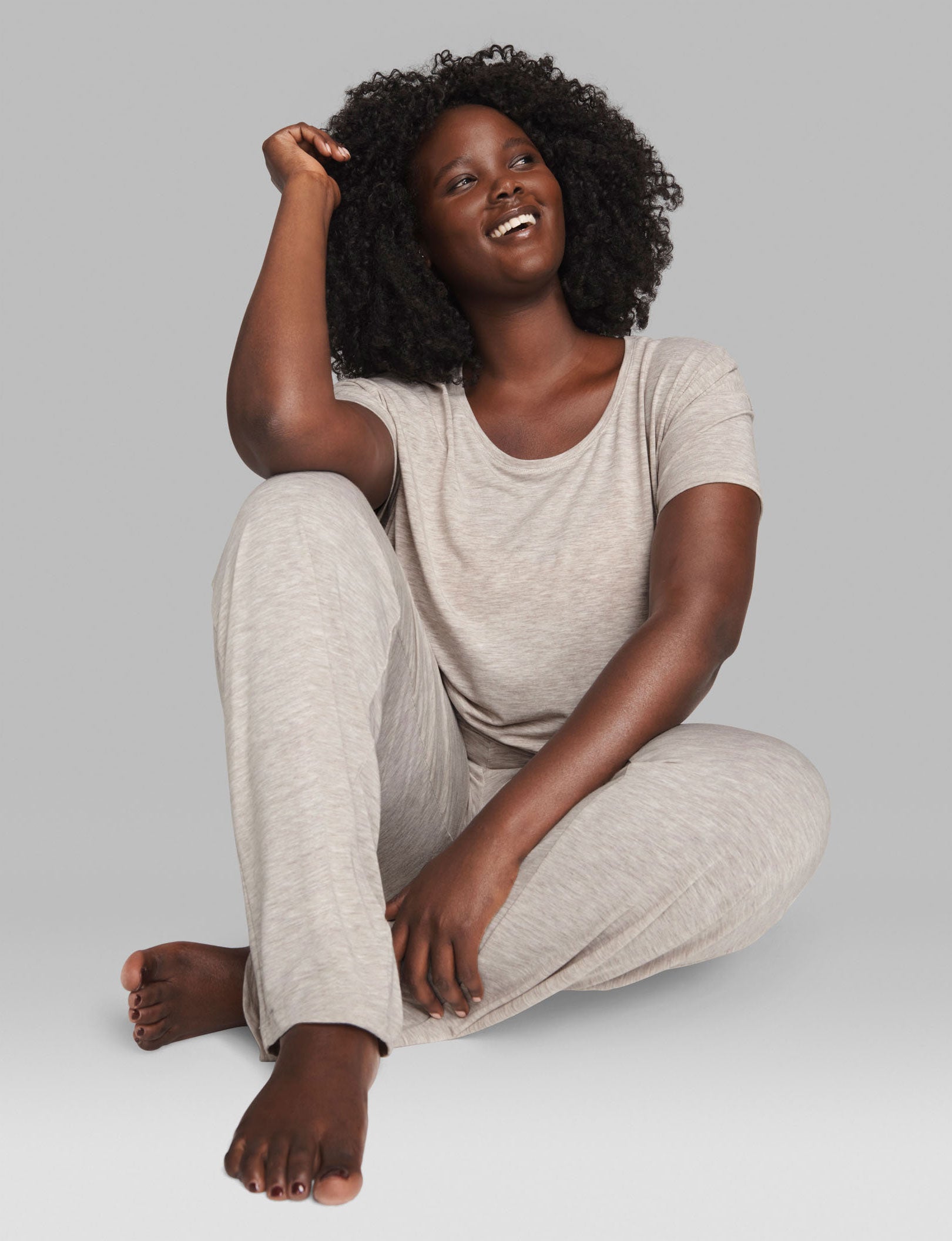 Women's Second Skin Sleep Tee::Dove Heather