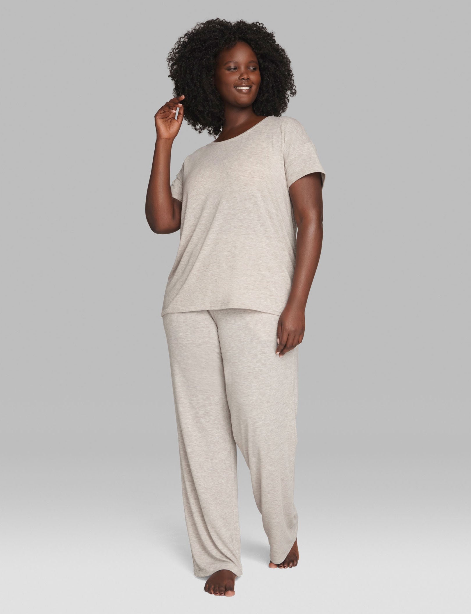 Women's Second Skin Sleep Tee::Dove Heather