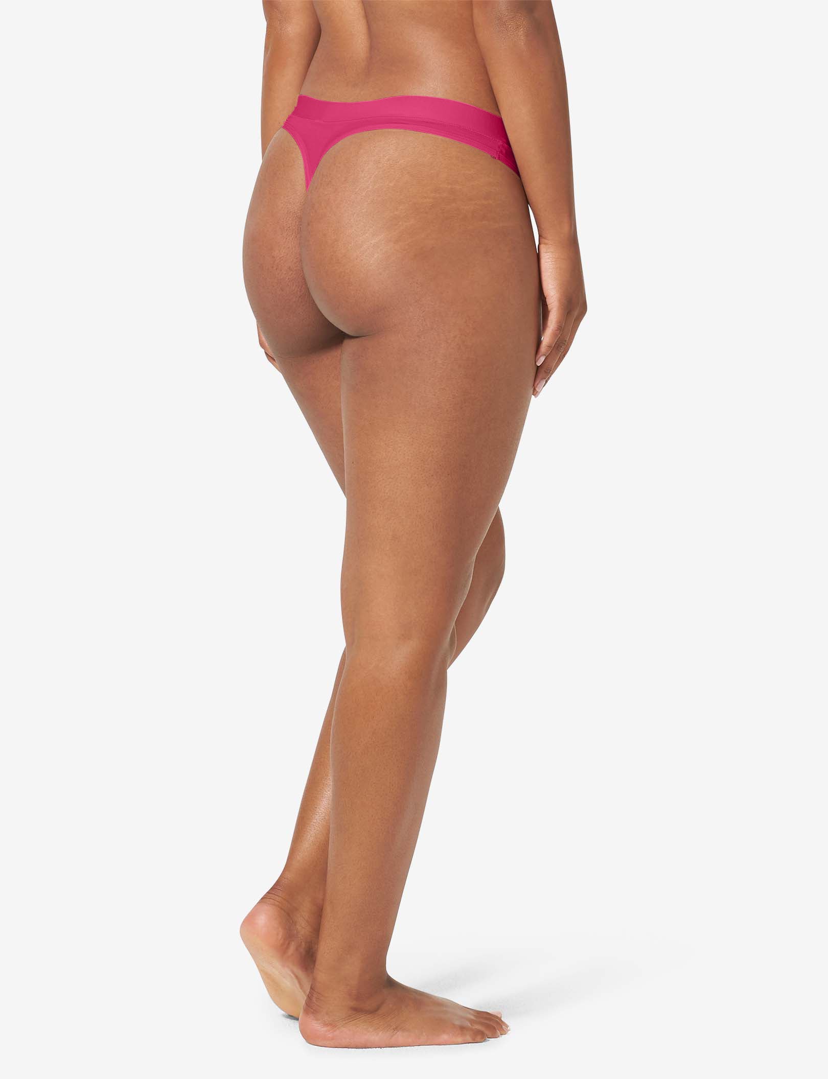 Women's Cool Cotton Thong::Raspberry Sorbet
