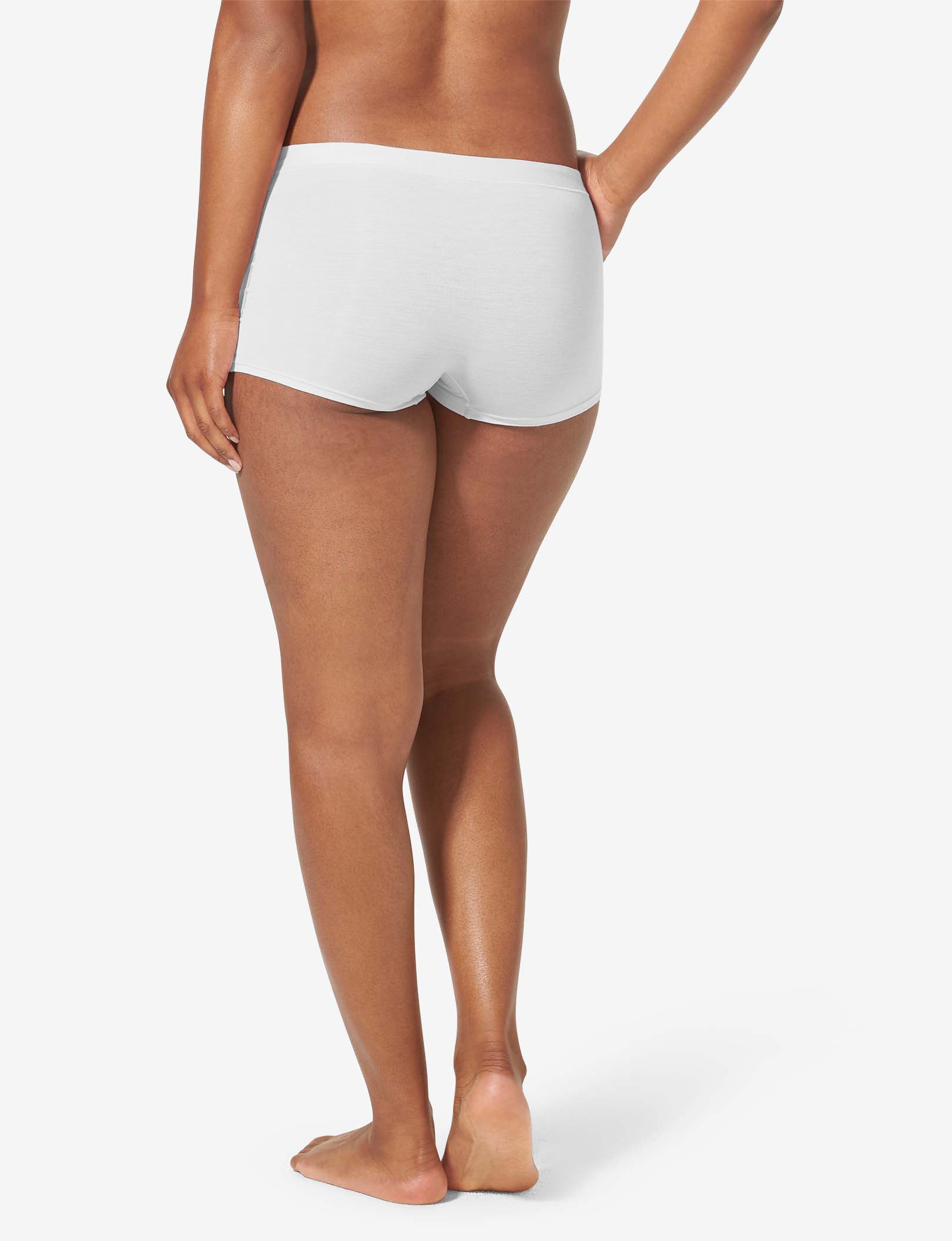 Women's Cool Cotton Boyshort::White