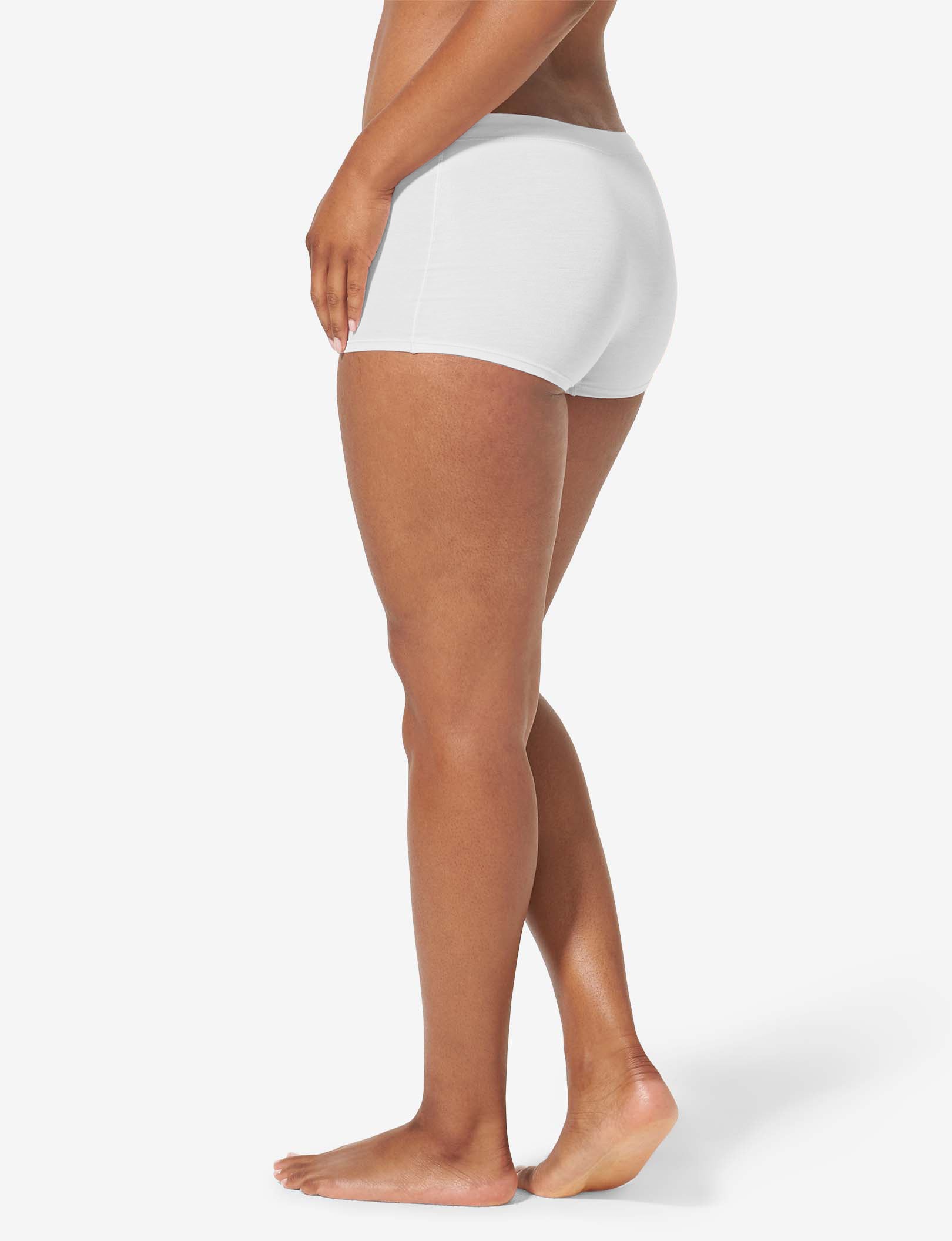 Women's Cool Cotton Boyshort::White