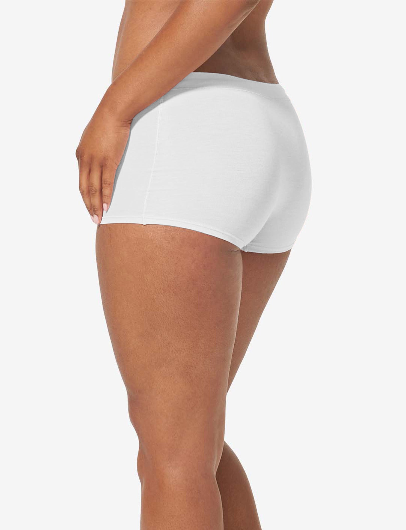 Women's Cool Cotton Boyshort::White
