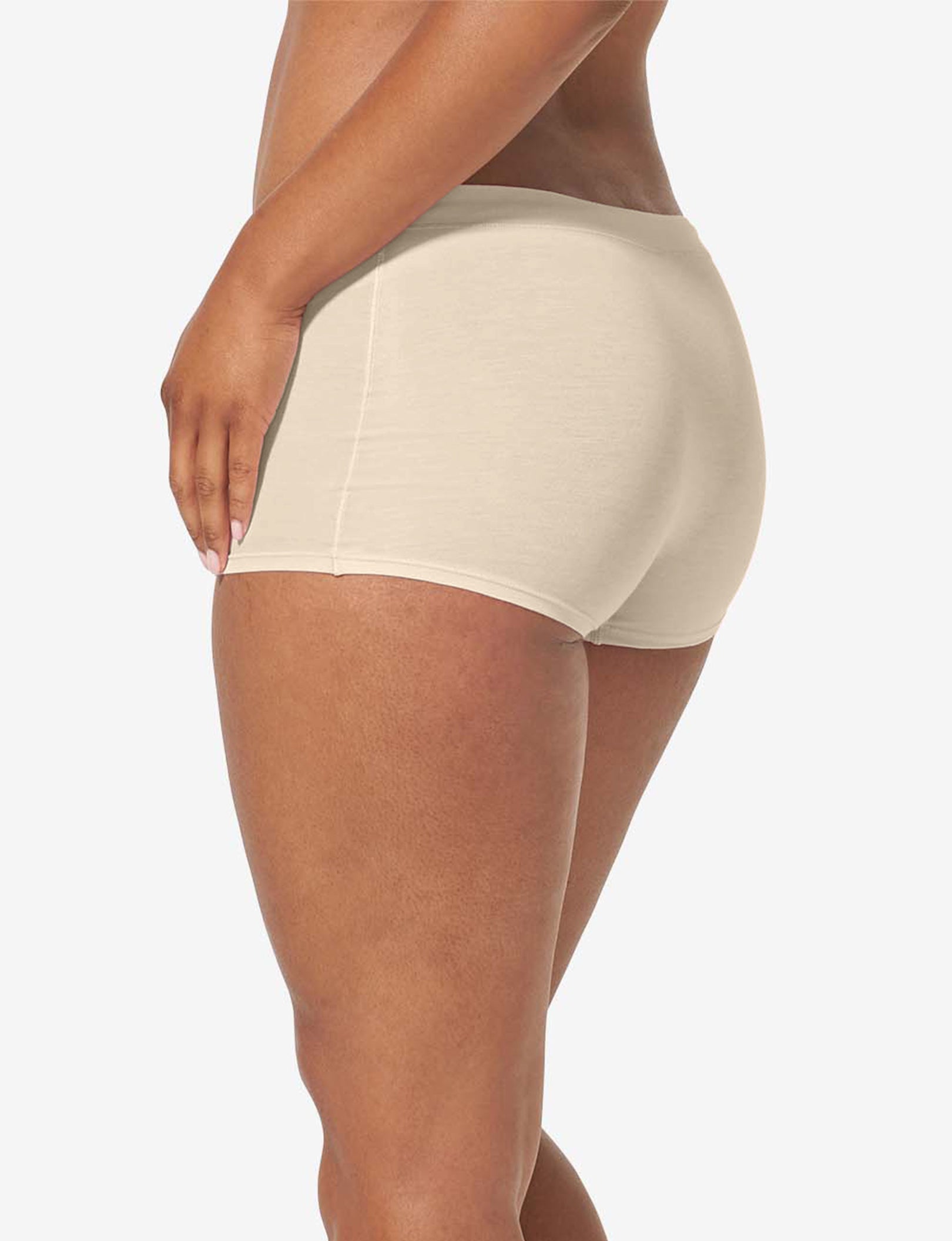 Women's Cool Cotton Boyshort::Pastel Rose Tan