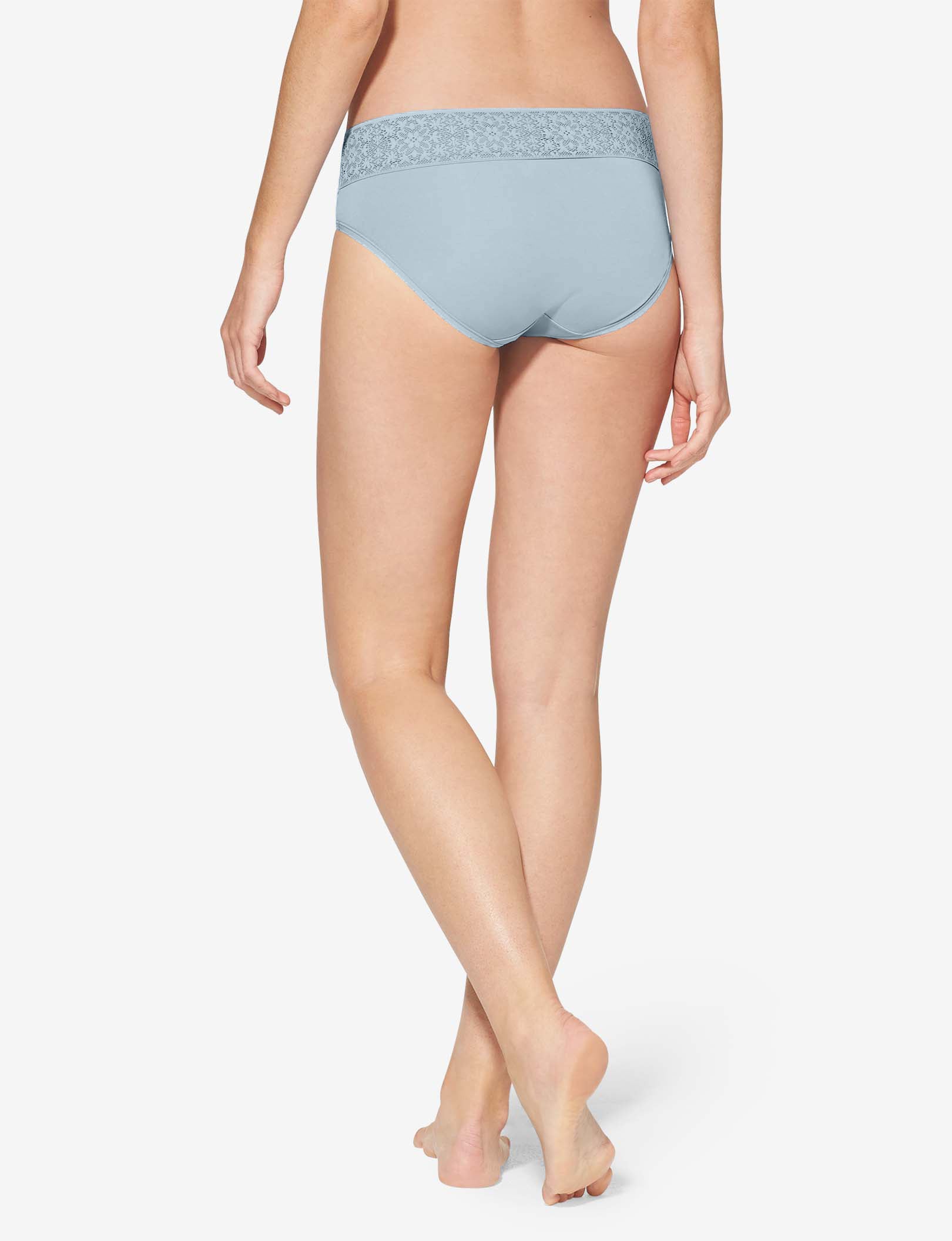 Women's Cool Cotton Brief, Lace Waist::Plein Air Lace Waist