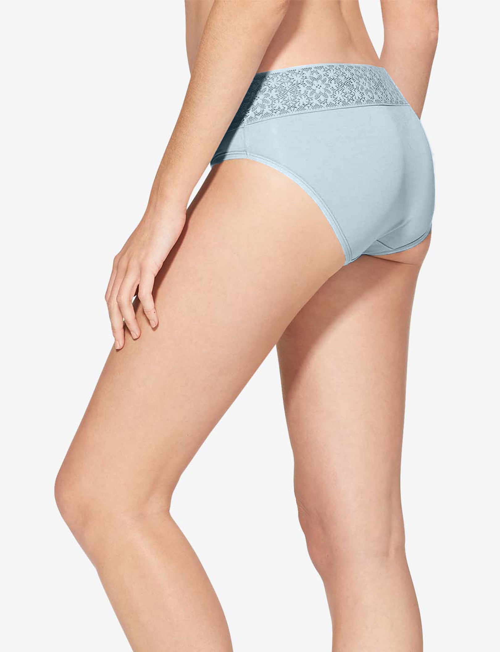 Women's Cool Cotton Brief, Lace Waist::Plein Air Lace Waist