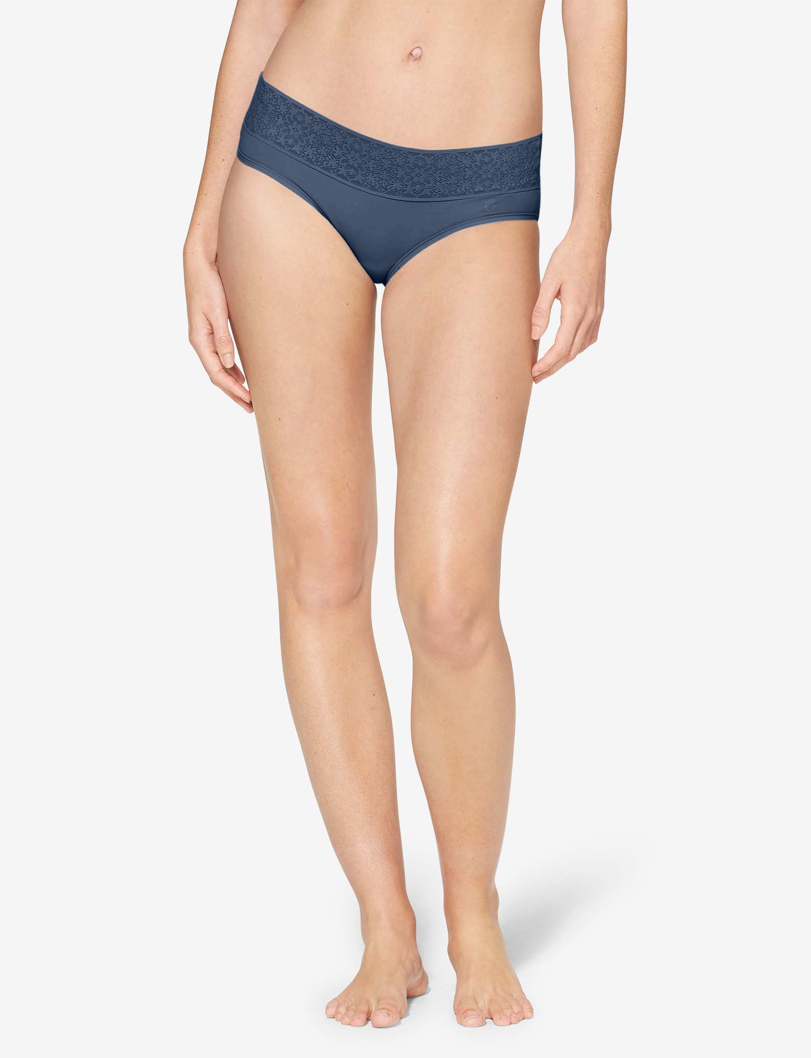 Women's Cool Cotton Brief, Lace Waist::Bering Sea Lace Waist