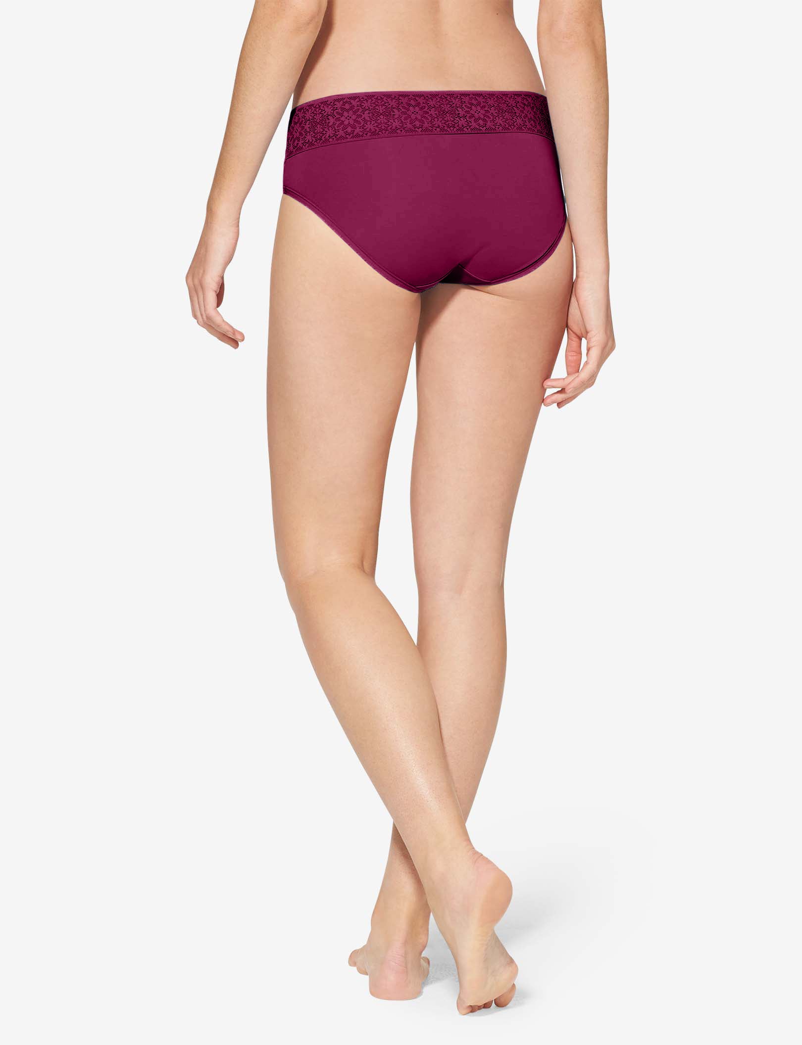 Women's Cool Cotton Brief, Lace Waist::Purple Potion Lace Waist
