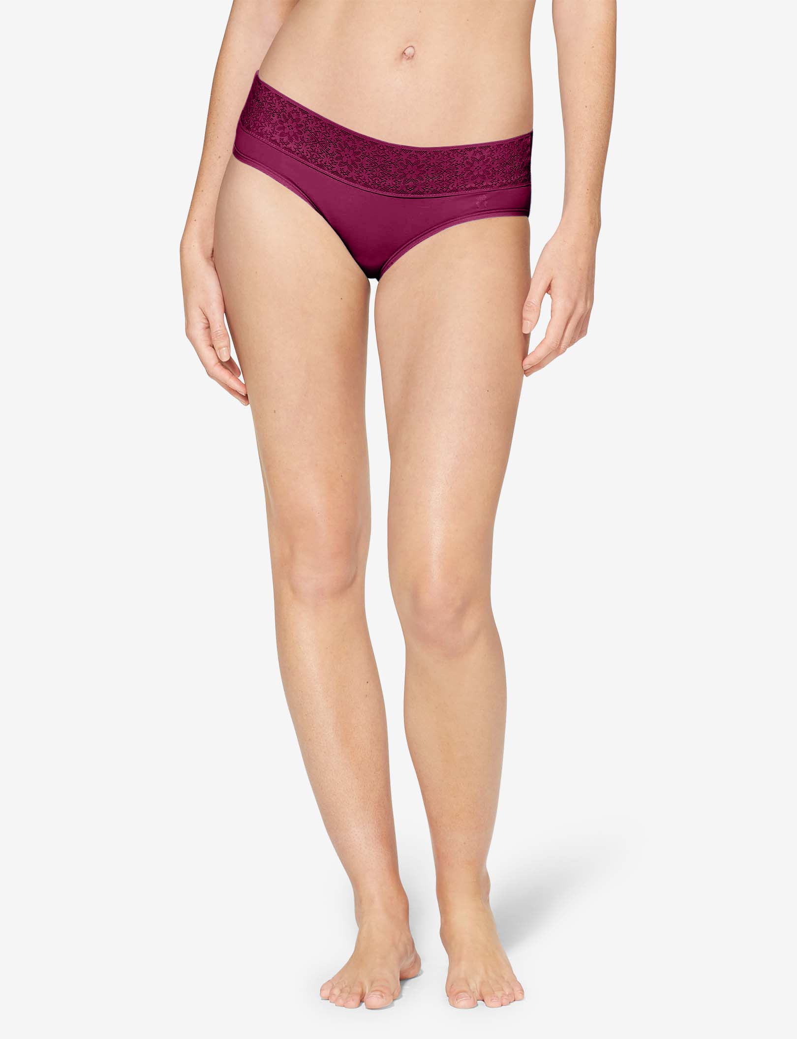 Women's Cool Cotton Brief, Lace Waist::Purple Potion Lace Waist