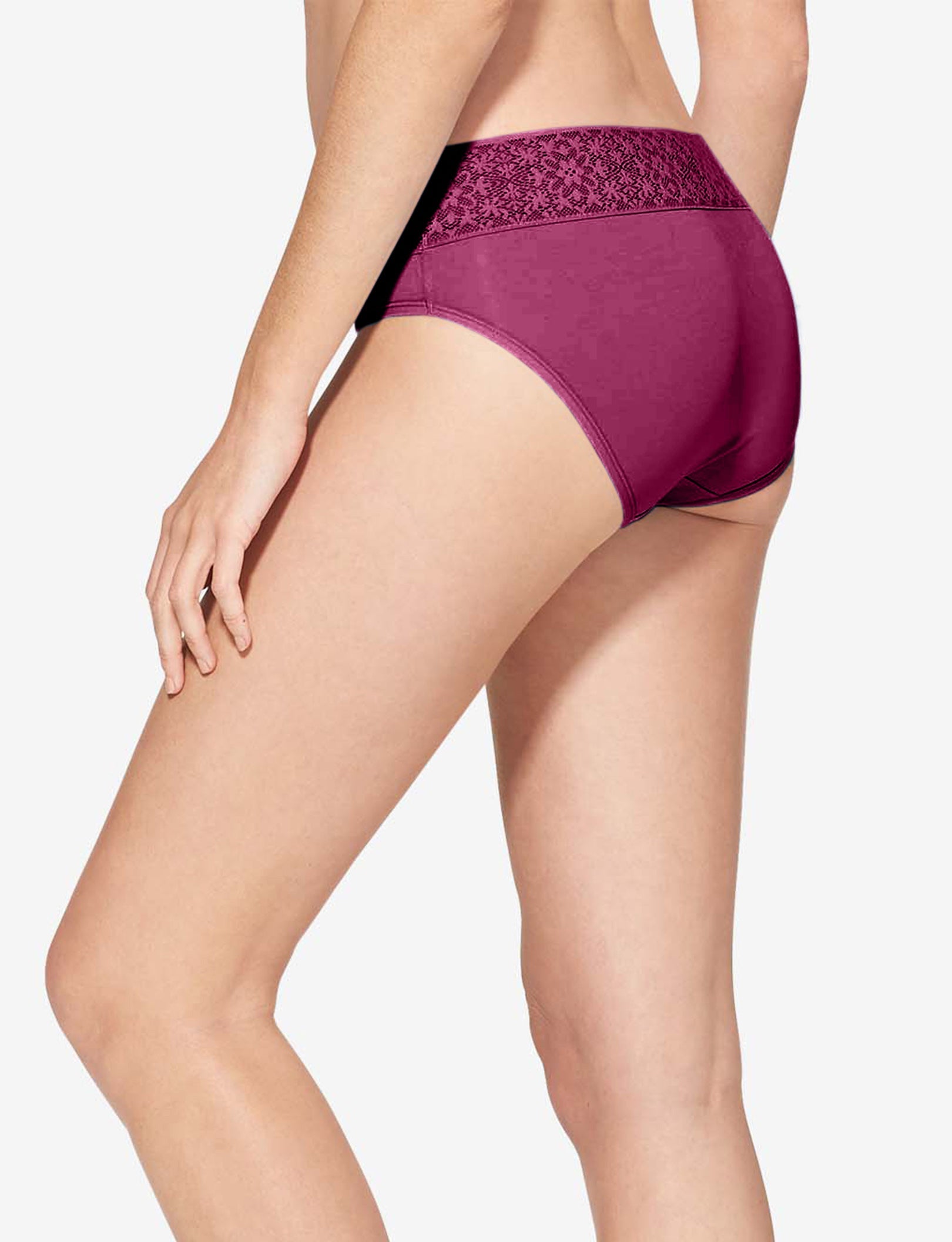 Women's Cool Cotton Brief, Lace Waist::Purple Potion Lace Waist