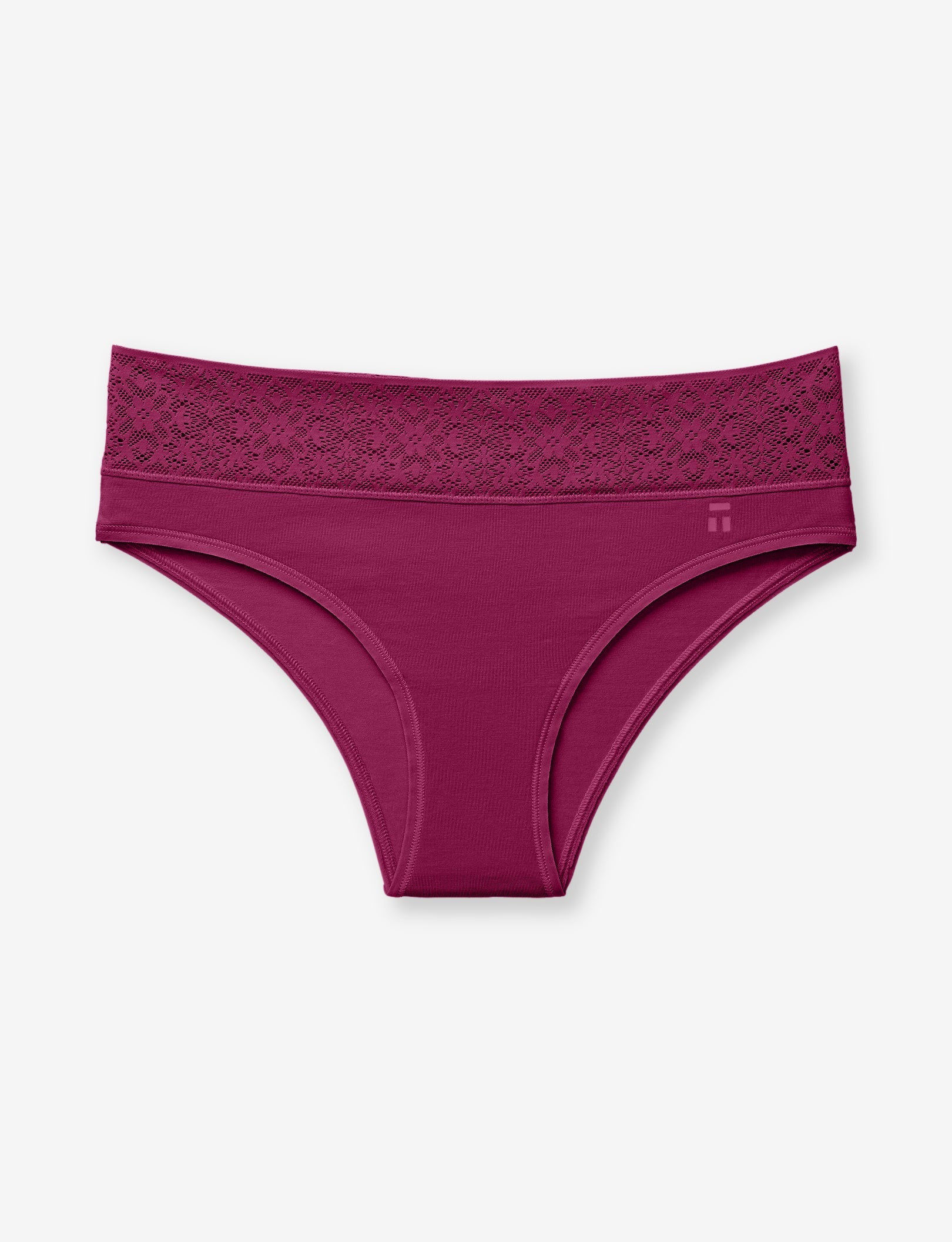 Women's Cool Cotton Cheeky, Lace Waist::Purple Potion Lace Waist