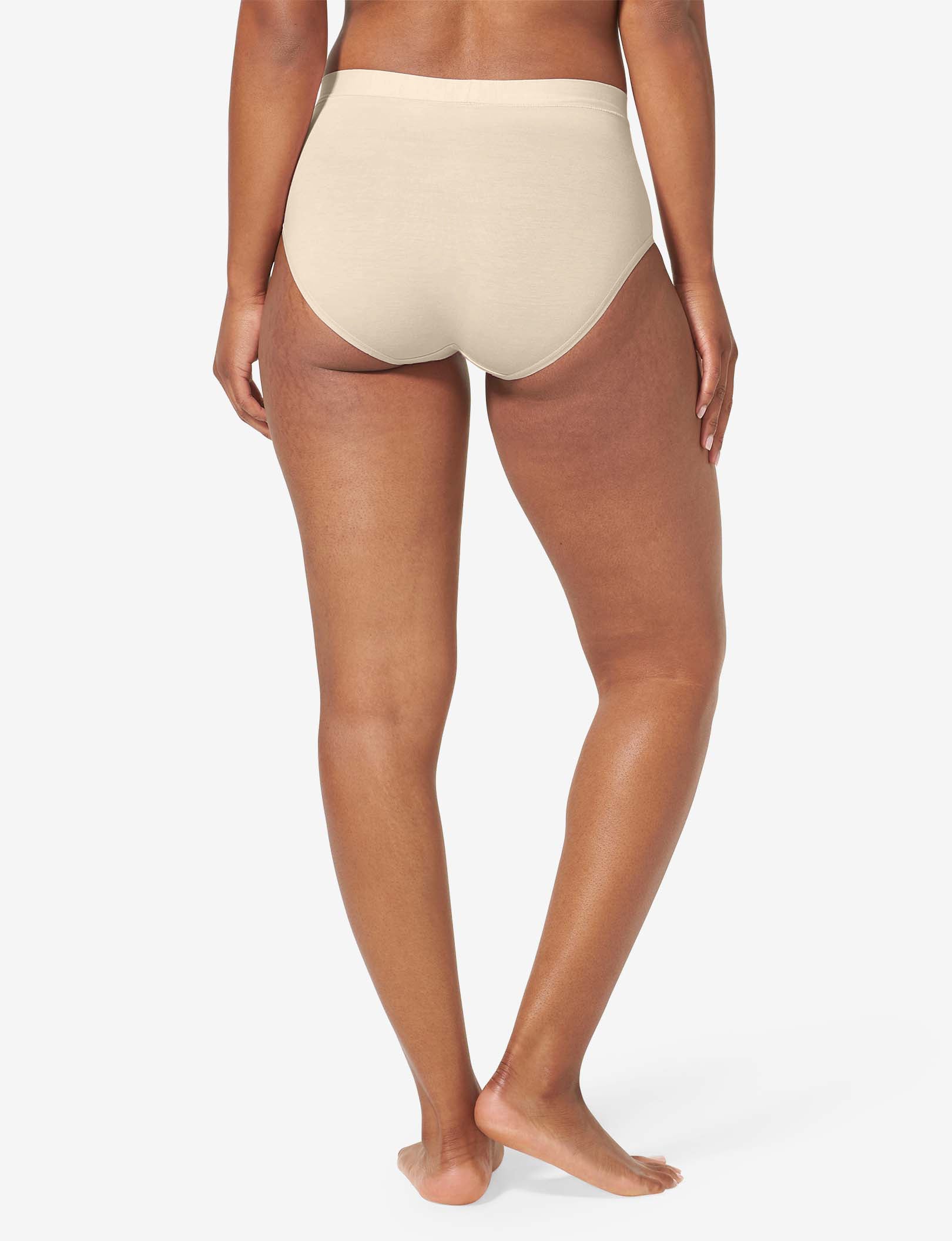 Women's Cool Cotton High Rise Brief::Pastel Rose Tan