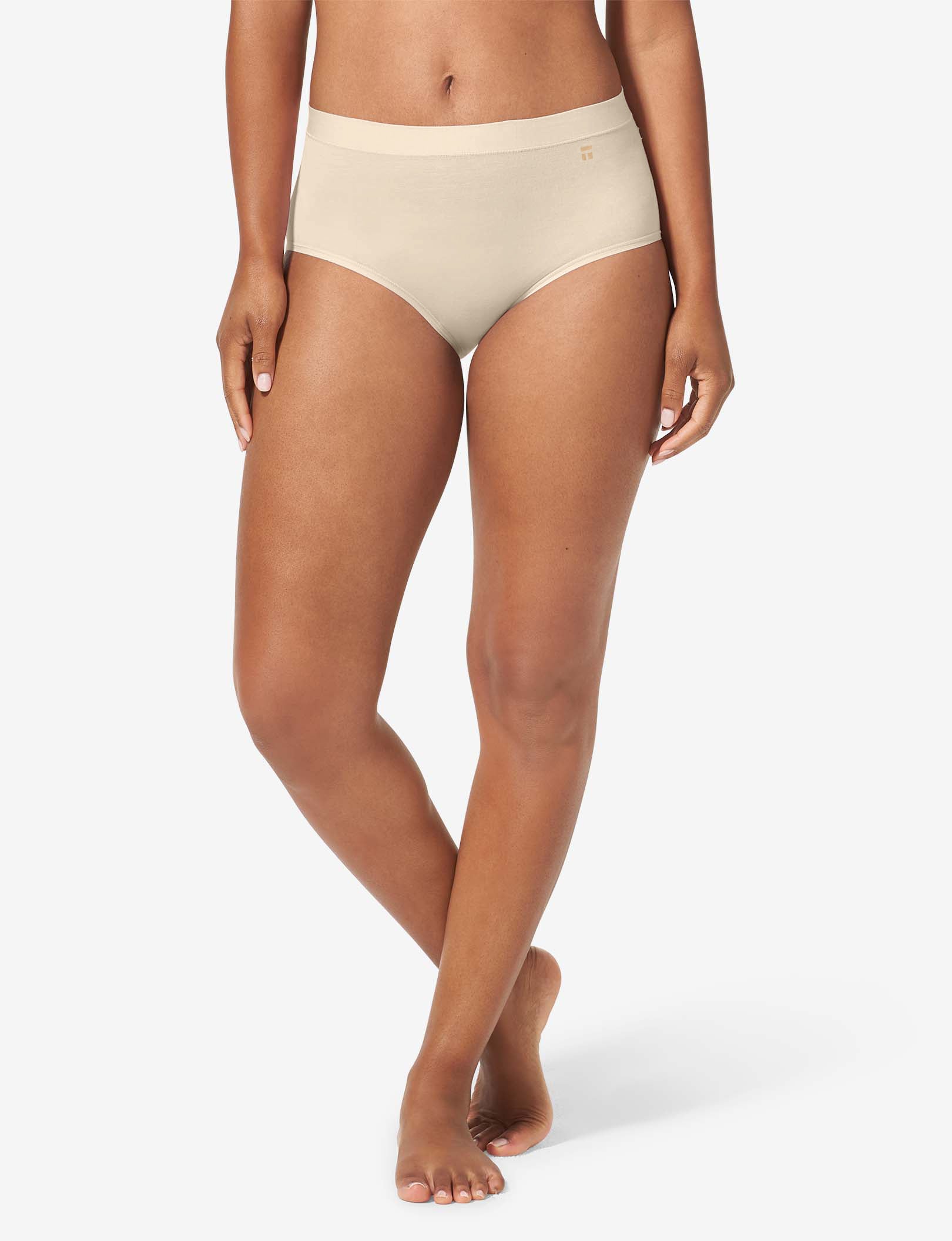 Women's Cool Cotton High Rise Brief::Pastel Rose Tan