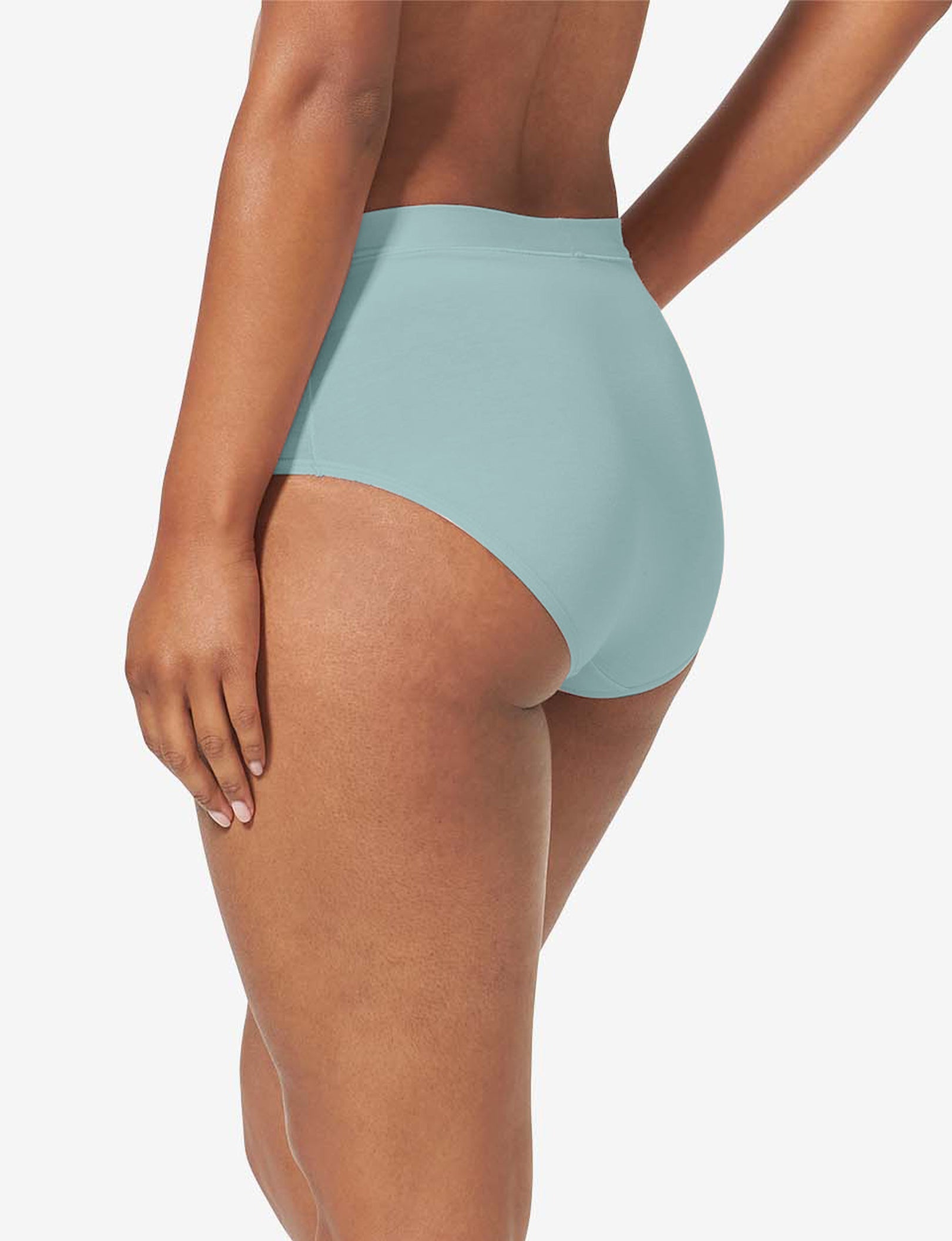 Women's Cool Cotton High Rise Brief::Blue Haze