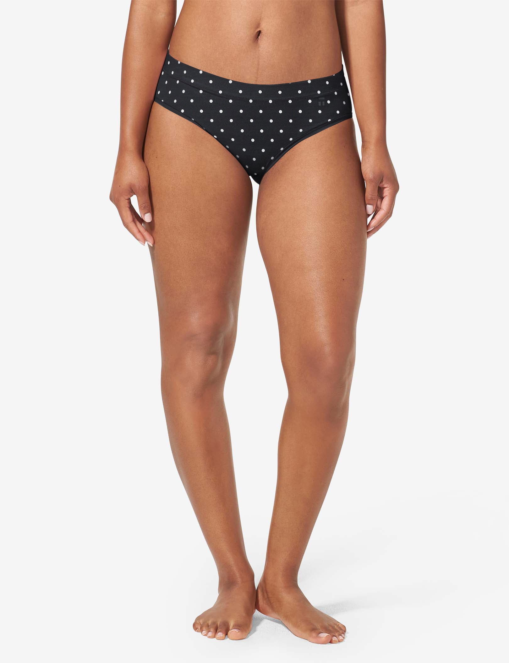 Women's Cool Cotton Brief::Black Polka Dot