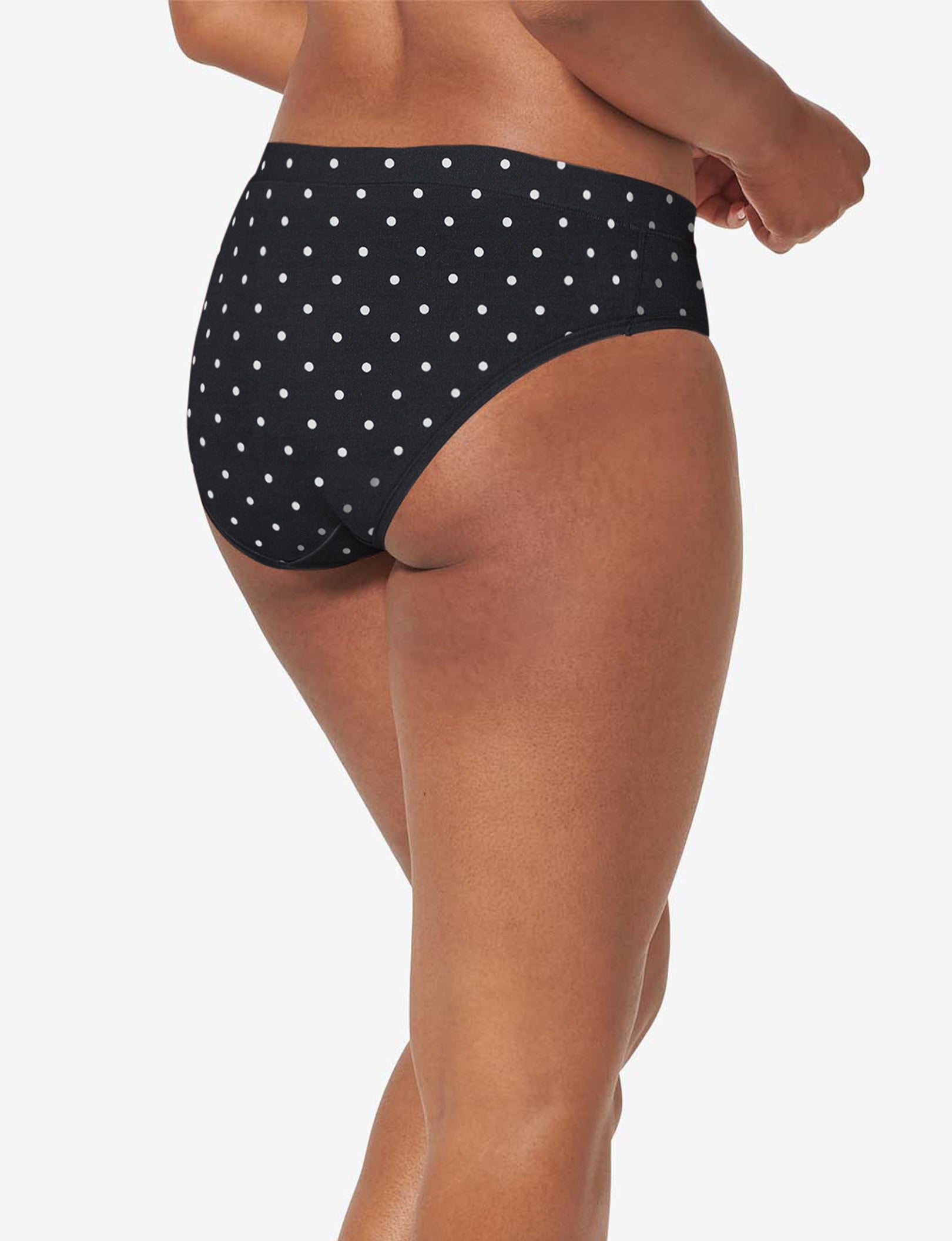 Women's Cool Cotton Brief::Black Polka Dot