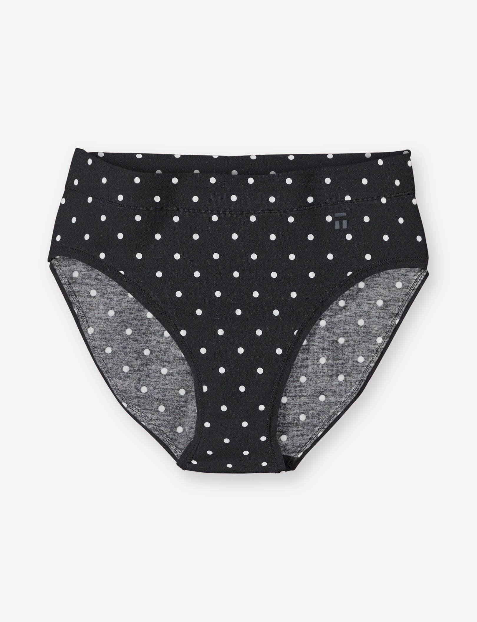 Women's Cool Cotton Brief::Black Polka Dot