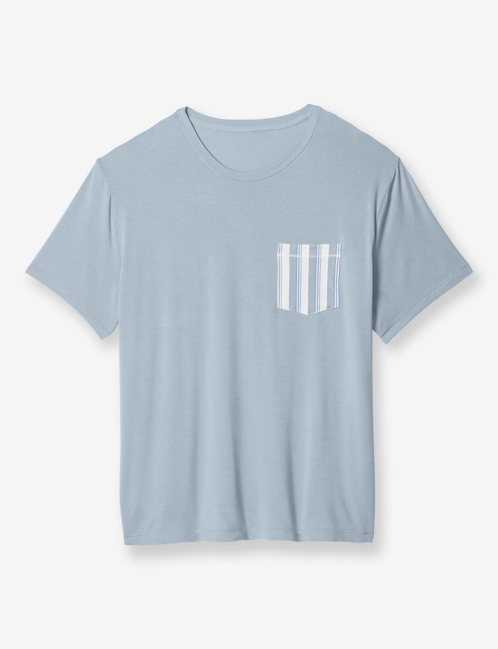 Second Skin Sleep Crew Neck Pocket Tee::Weathervane/Goodnight Stripe Pocket