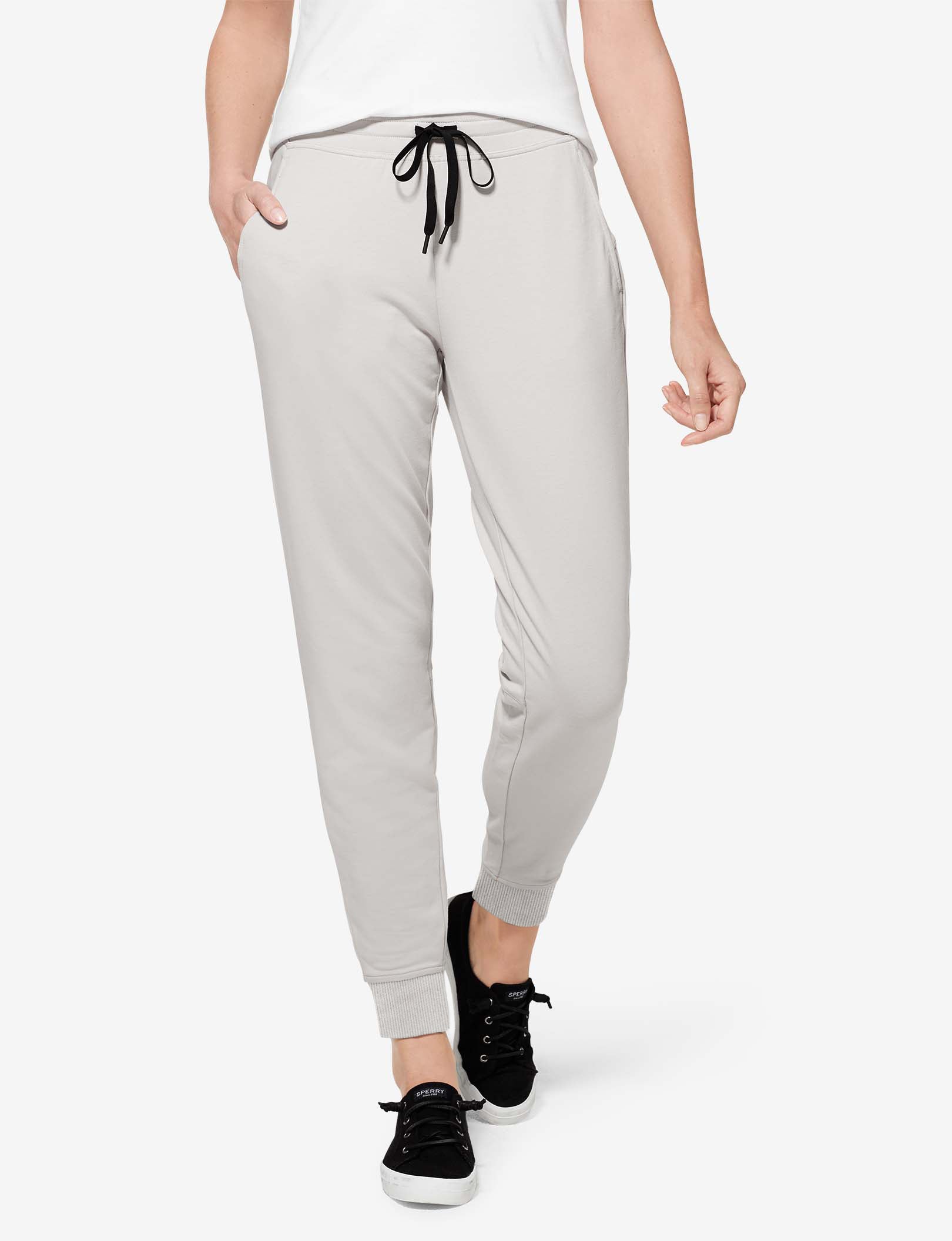 Women's Luxe French Terry Jogger::Silver Gray