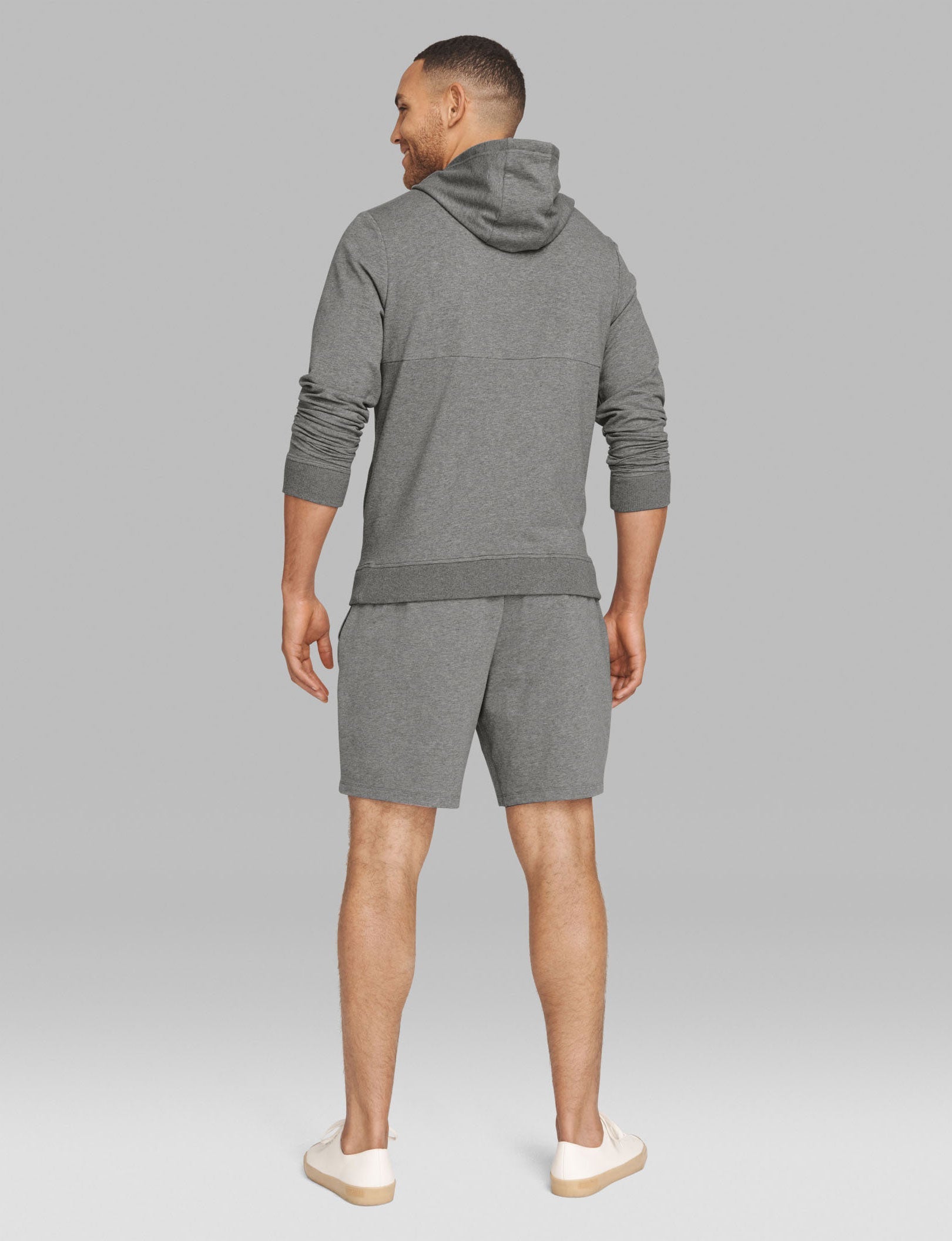 Luxe French Terry Short::Medium Heather Grey