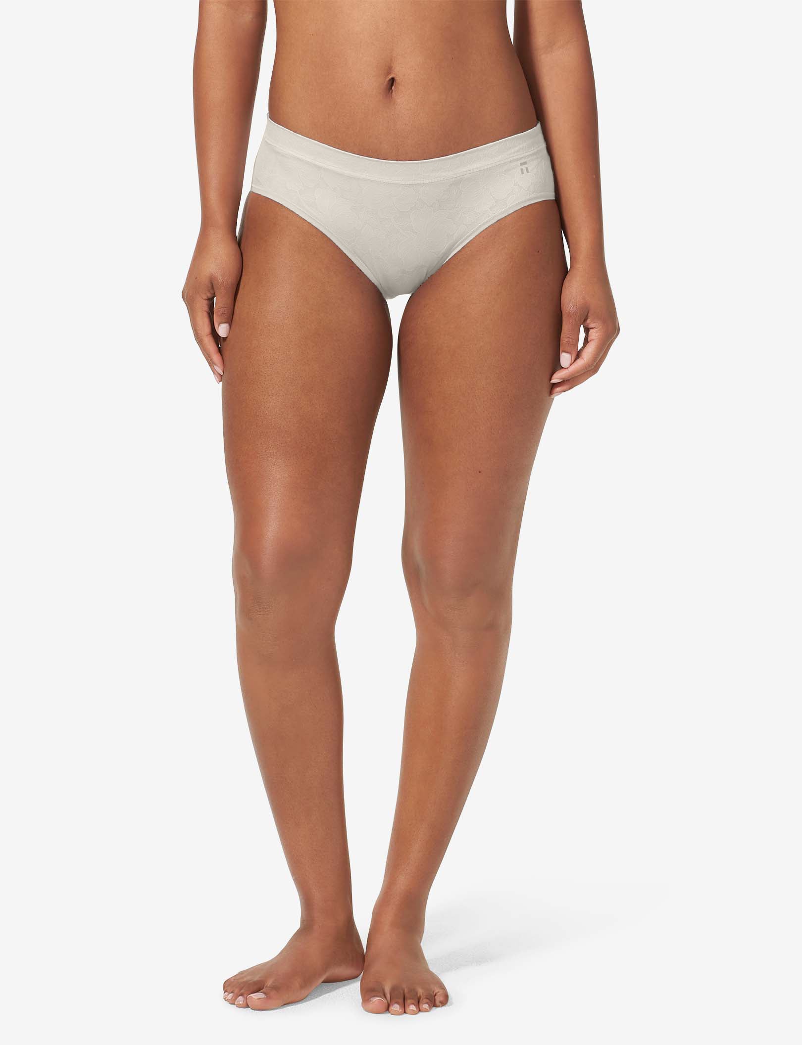 Women’s Second Skin Comfort Lace Brief::Silver Gray Lace