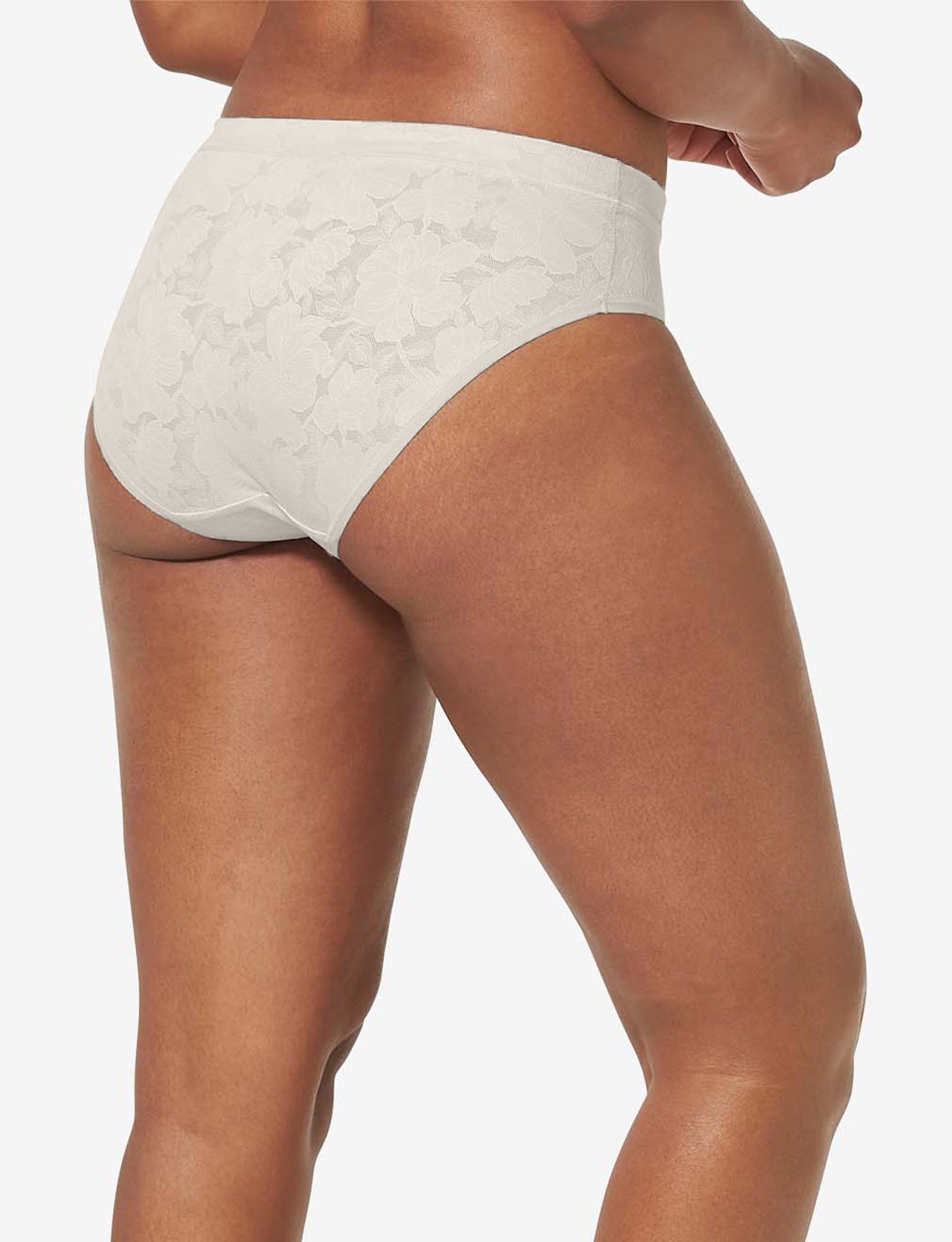 Women’s Second Skin Comfort Lace Brief::Silver Gray Lace