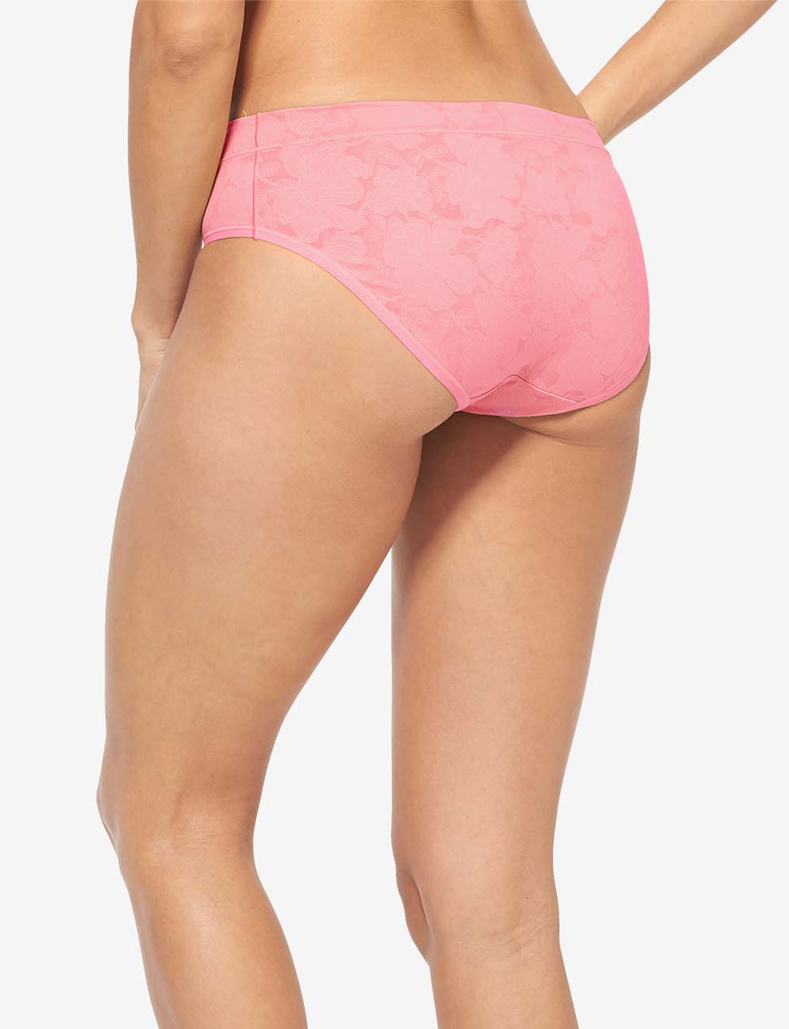 Women’s Second Skin Comfort Lace Brief::Geranium Pink Lace