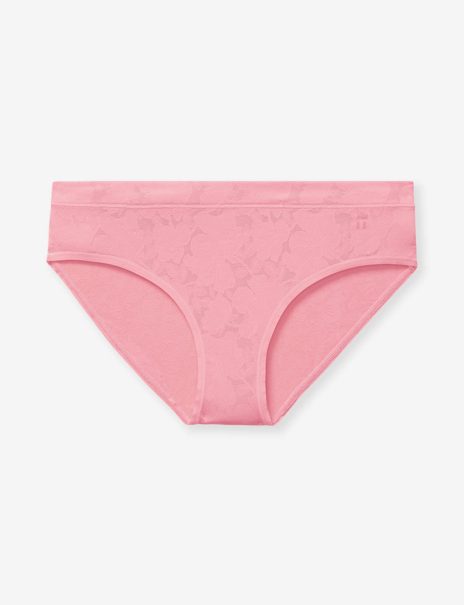 Women’s Second Skin Comfort Lace Brief::Geranium Pink Lace