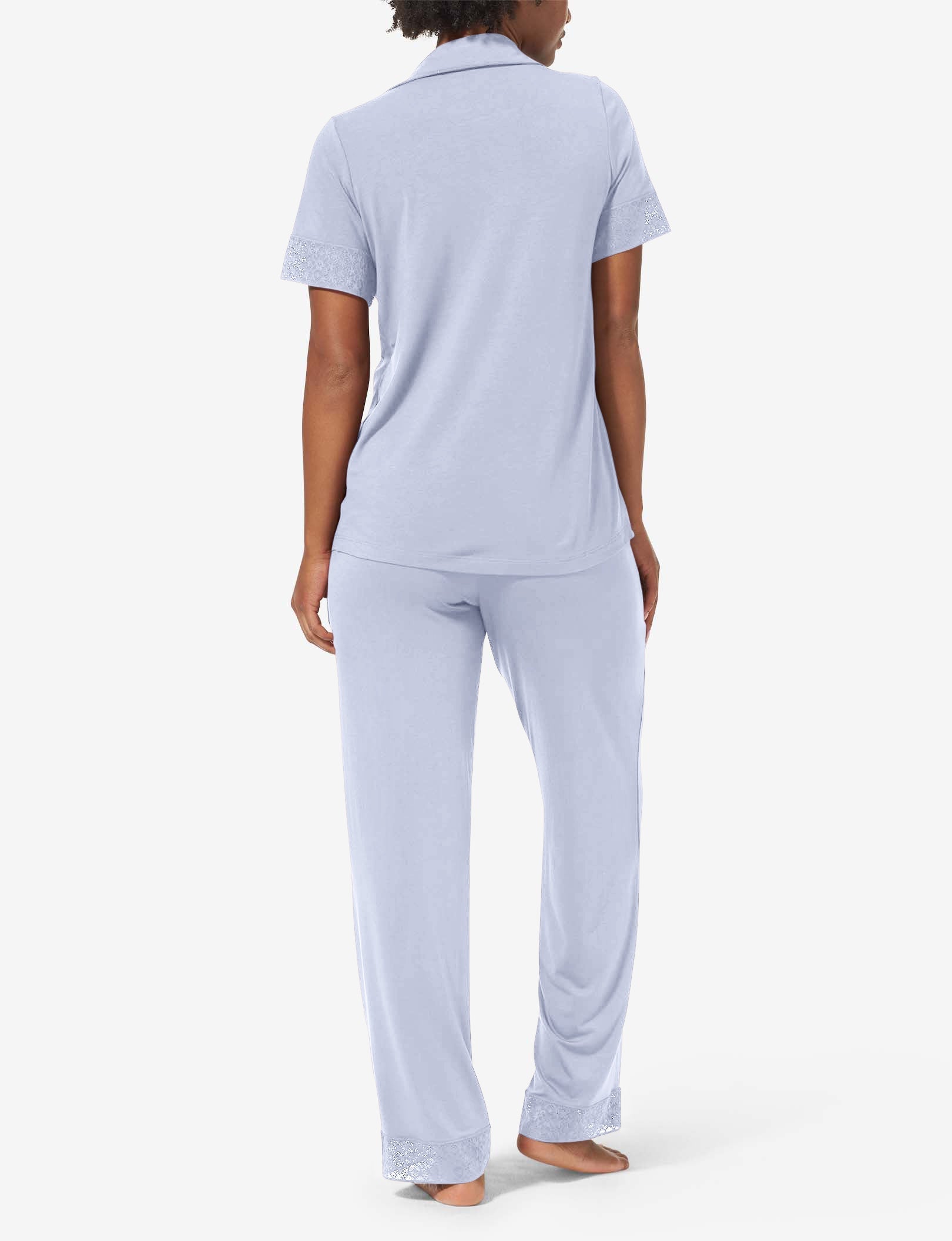 Women's Pajama Pant, Lace Trim::Kentucky Blue