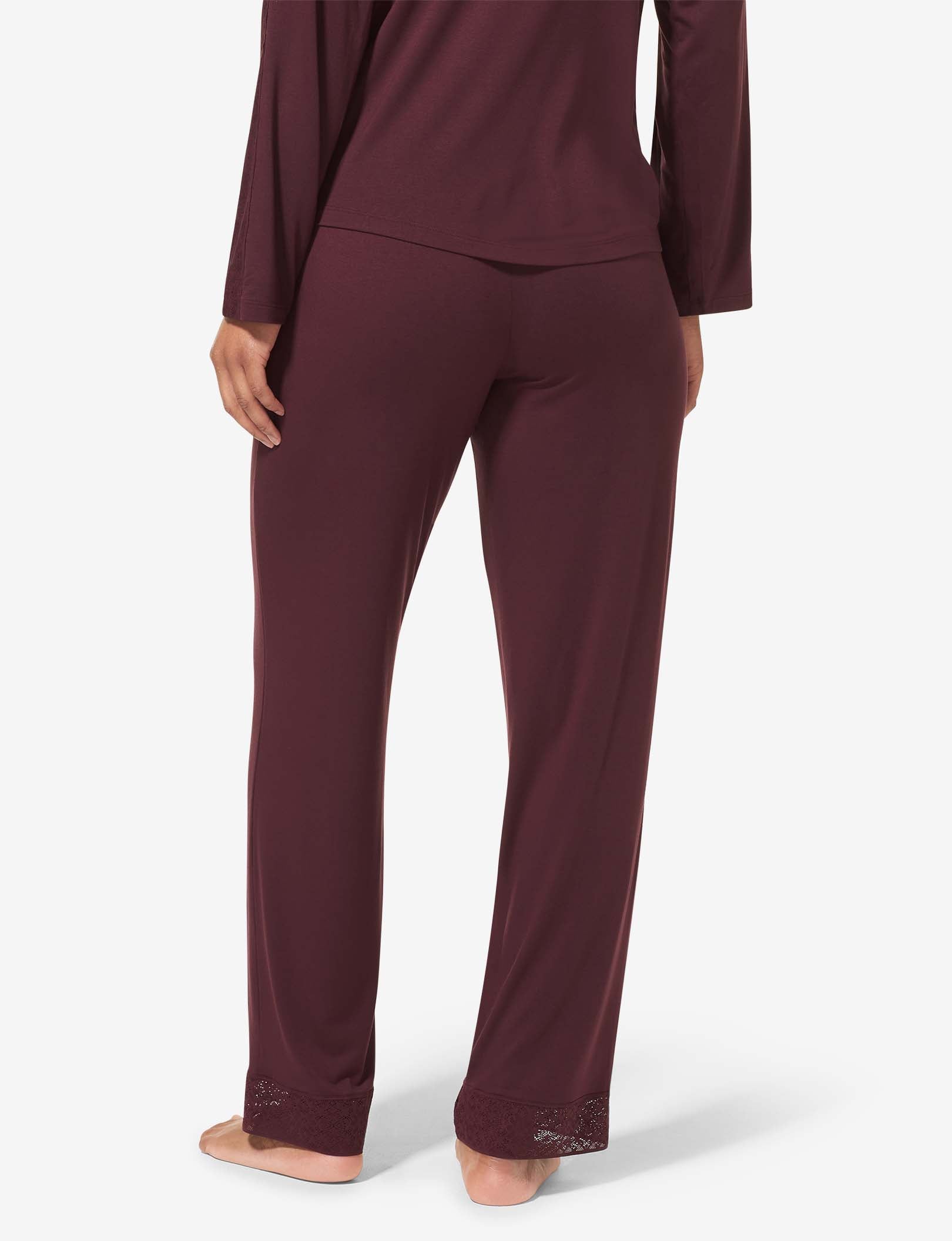 Women's Pajama Pant, Lace Trim::Winetasting