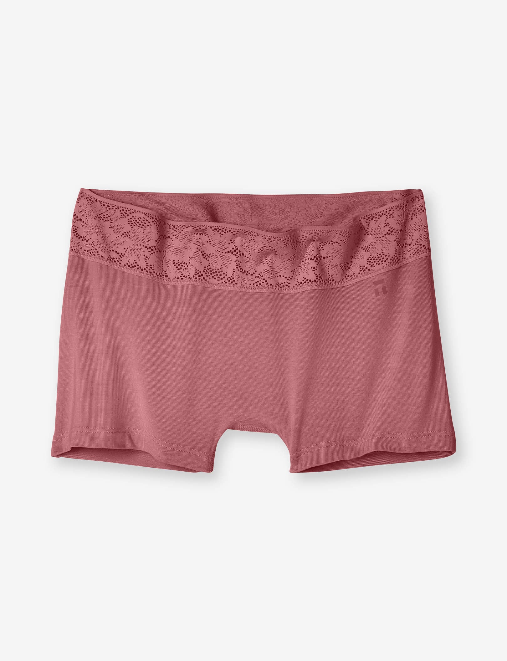 Women's Second Skin Boyshort, Lace Waist::Deco Rose Lace Waist