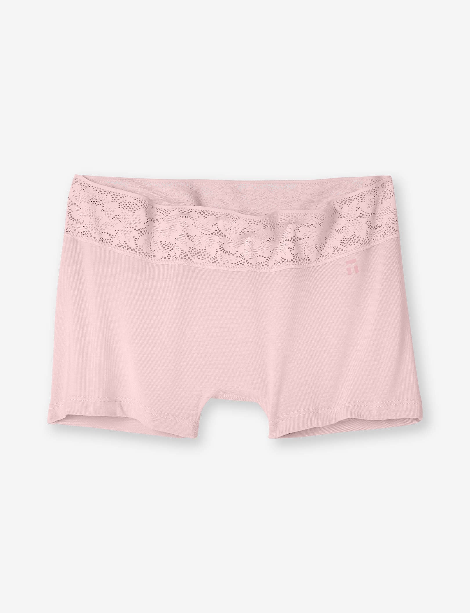 Women's Second Skin Boyshort, Lace Waist::Peachskin Lace Waist