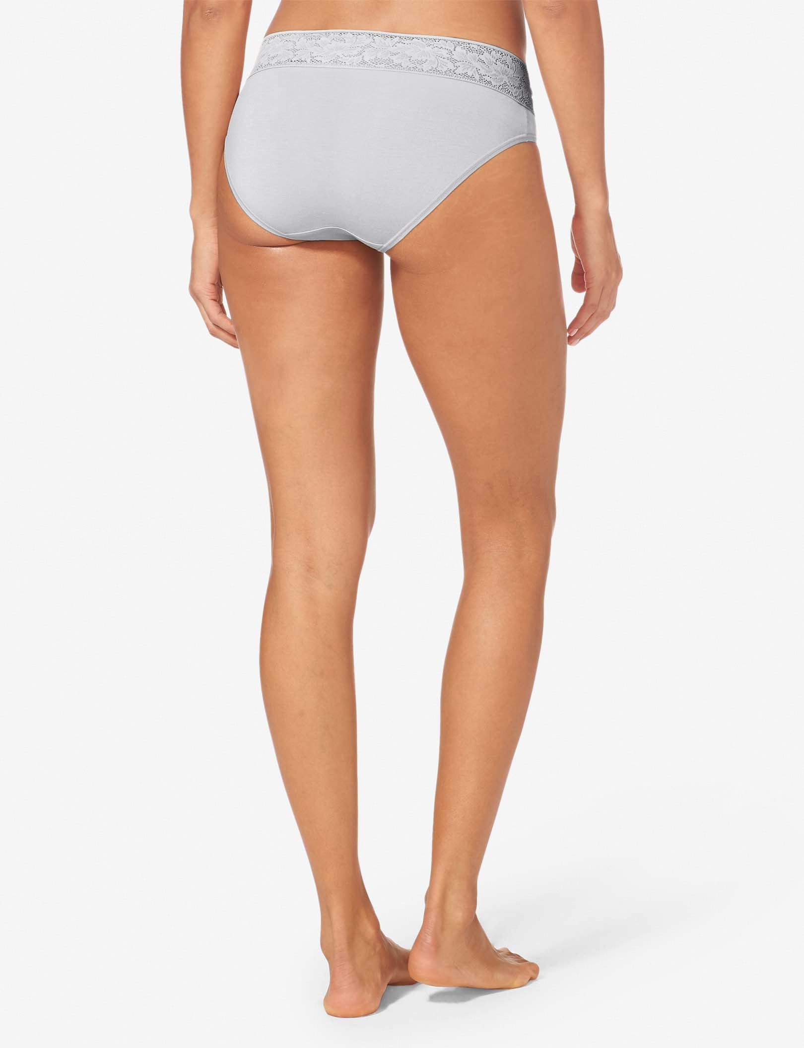 Women's Second Skin Brief, Lace Waist::Nimbus Cloud Lace