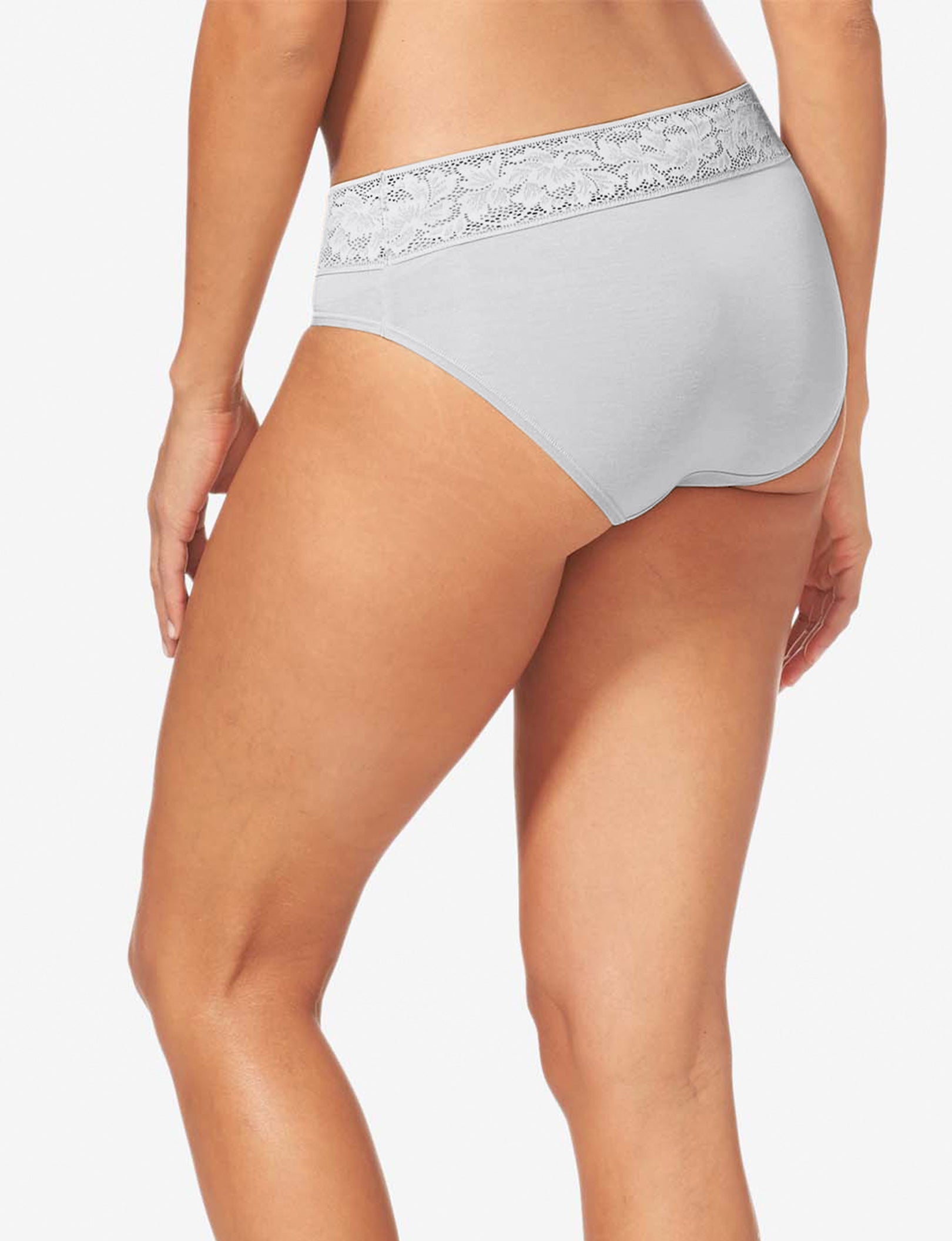 Women's Second Skin Brief, Lace Waist::Nimbus Cloud Lace