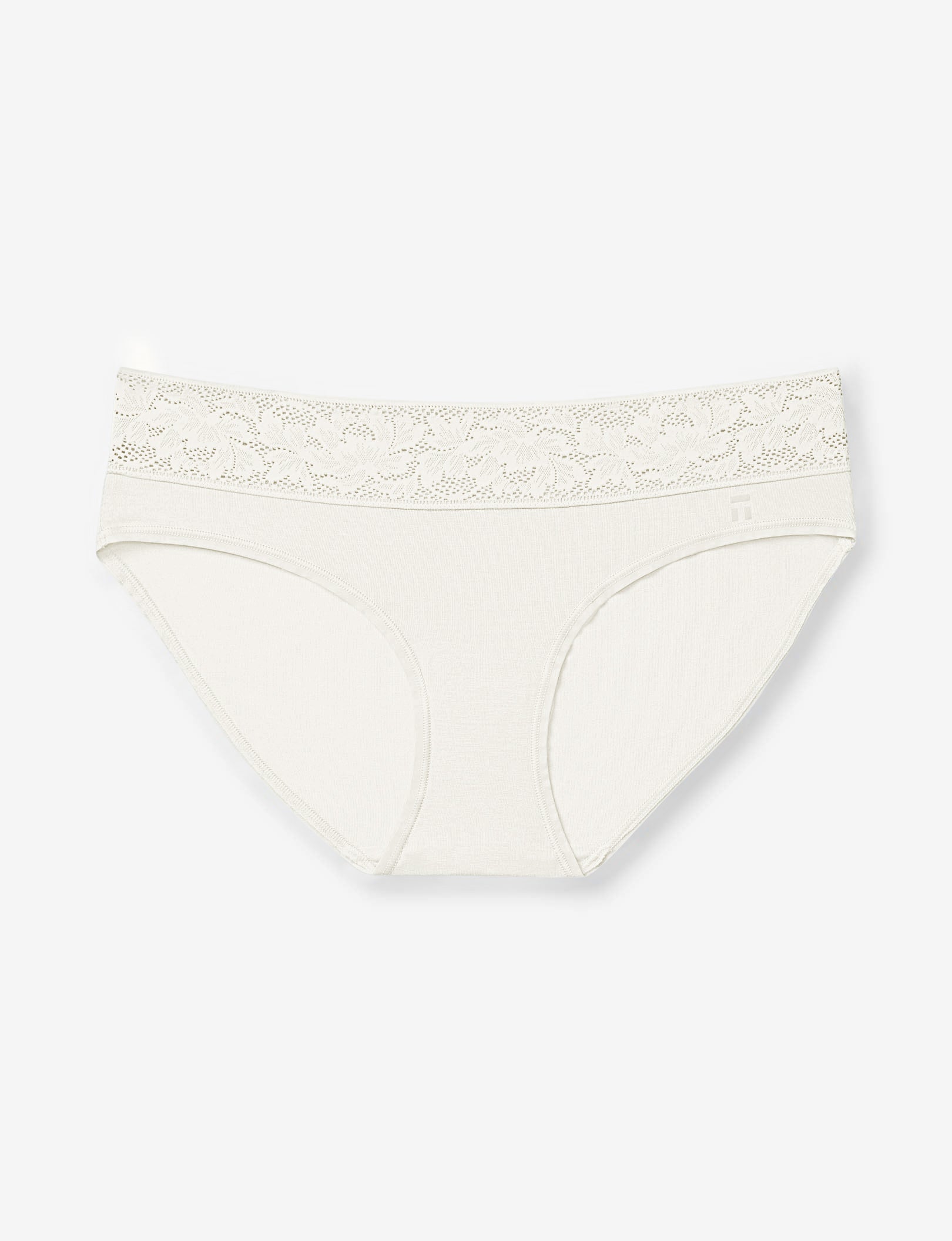 Women's Second Skin Brief, Lace Waist::Coconut Milk Lace Waist