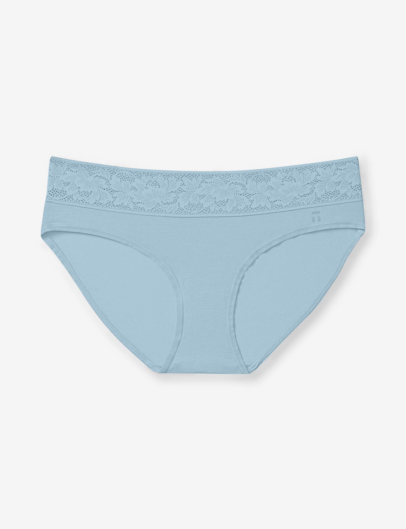 Women's Second Skin Brief, Lace Waist::Winter Sky Lace Waist