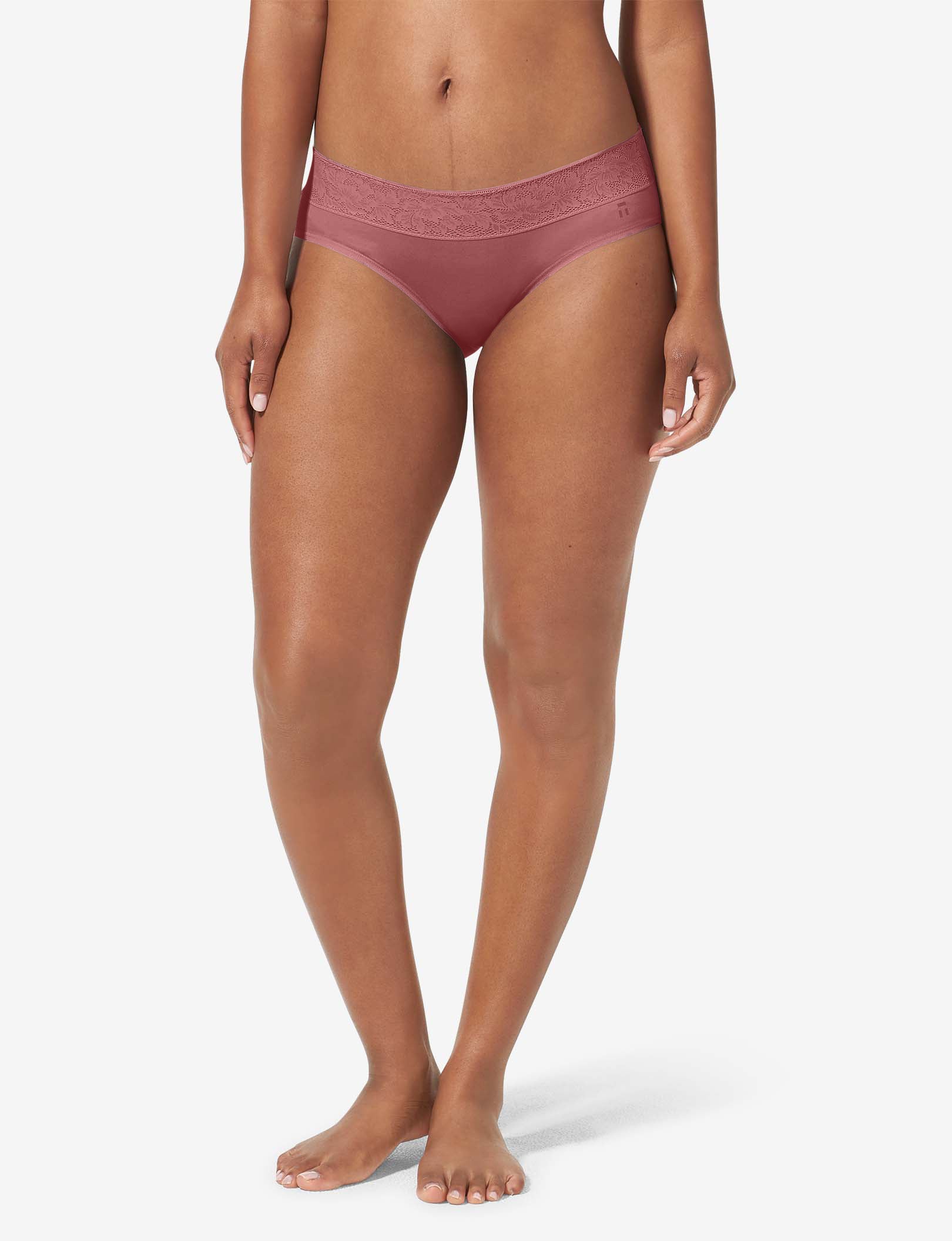 Women's Second Skin Brief, Lace Waist::Deco Rose Lace Waist