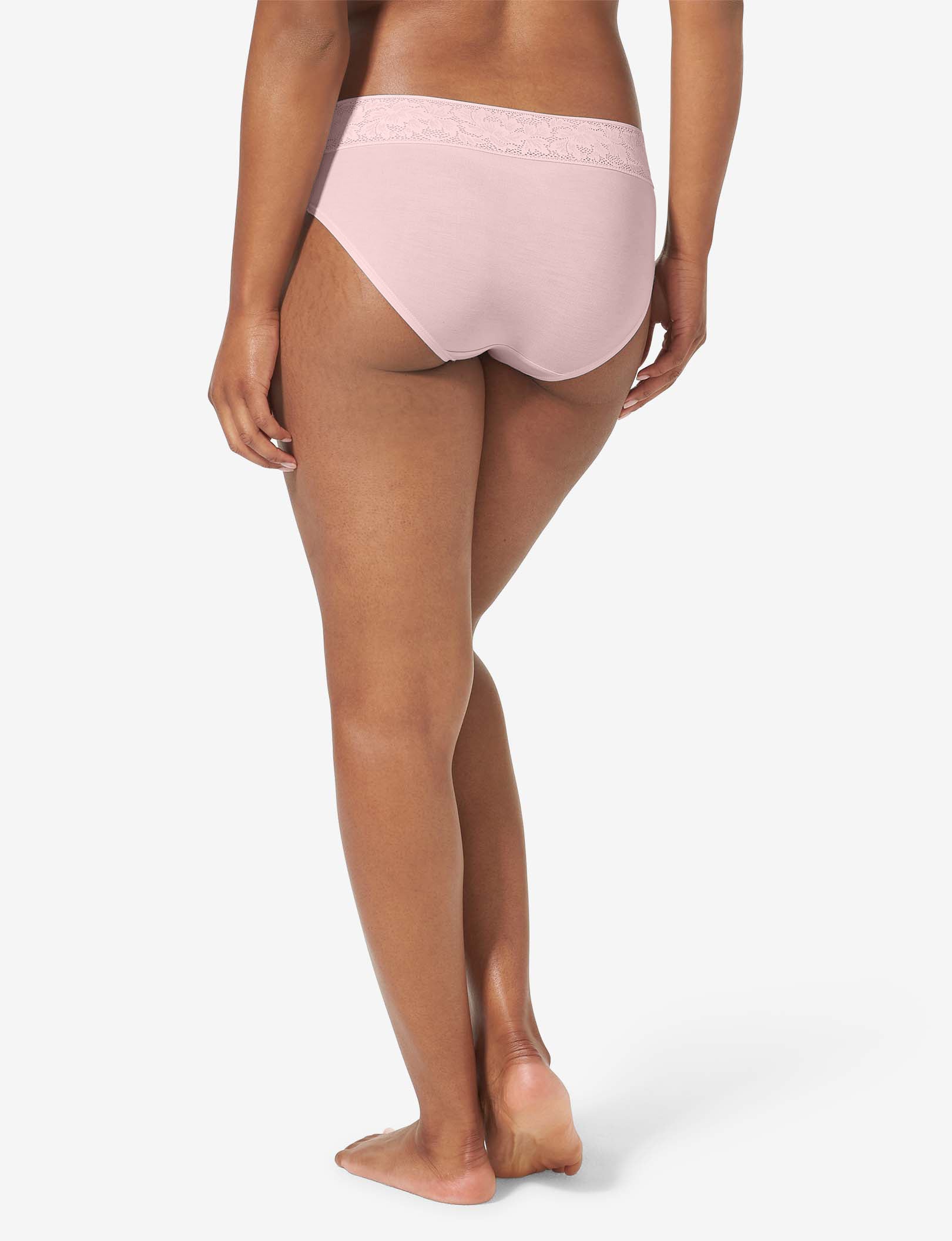 Women's Second Skin Brief, Lace Waist::Peachskin Lace Waist