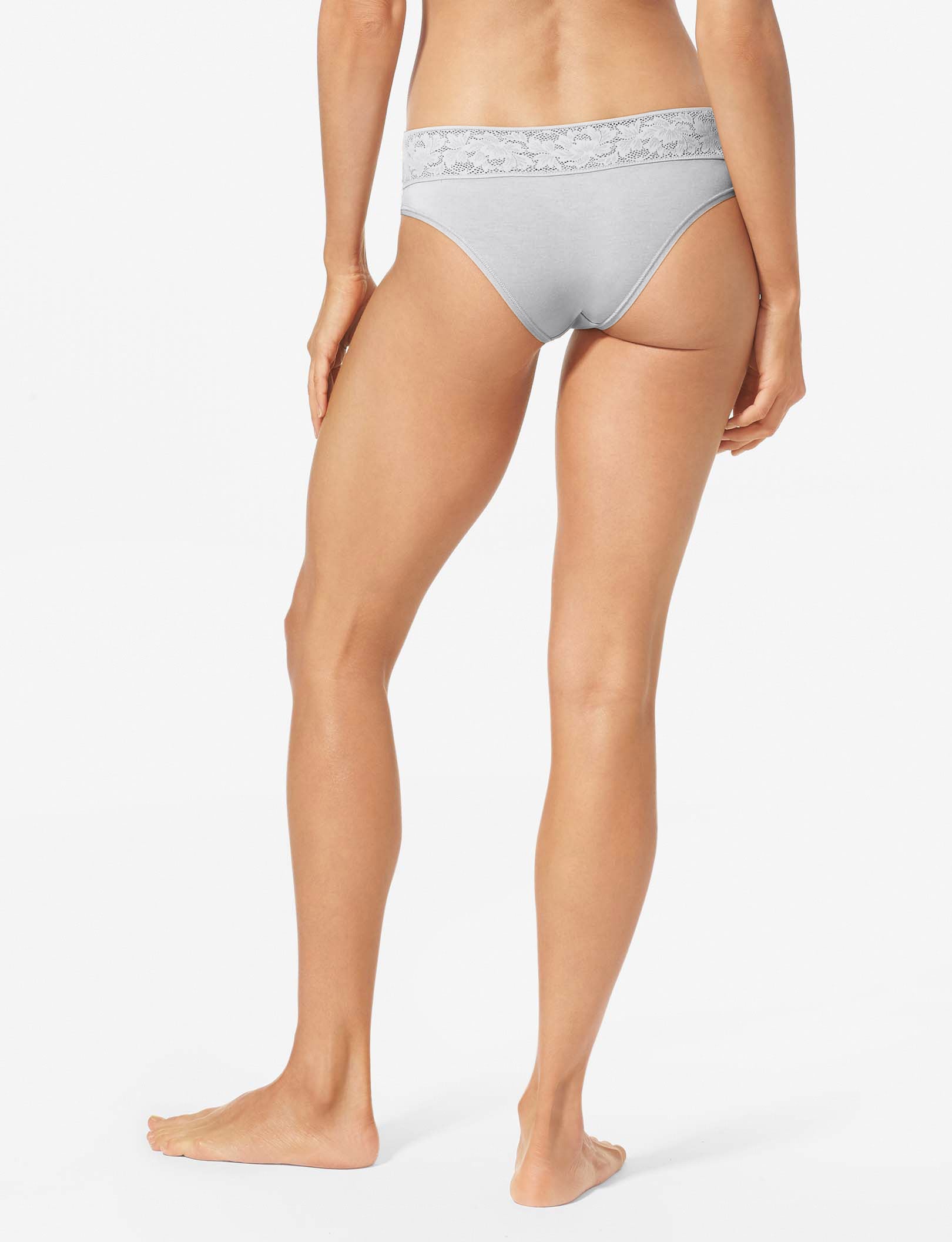 Women's Second Skin Cheeky, Lace Waist::Nimbus Cloud Lace Waist