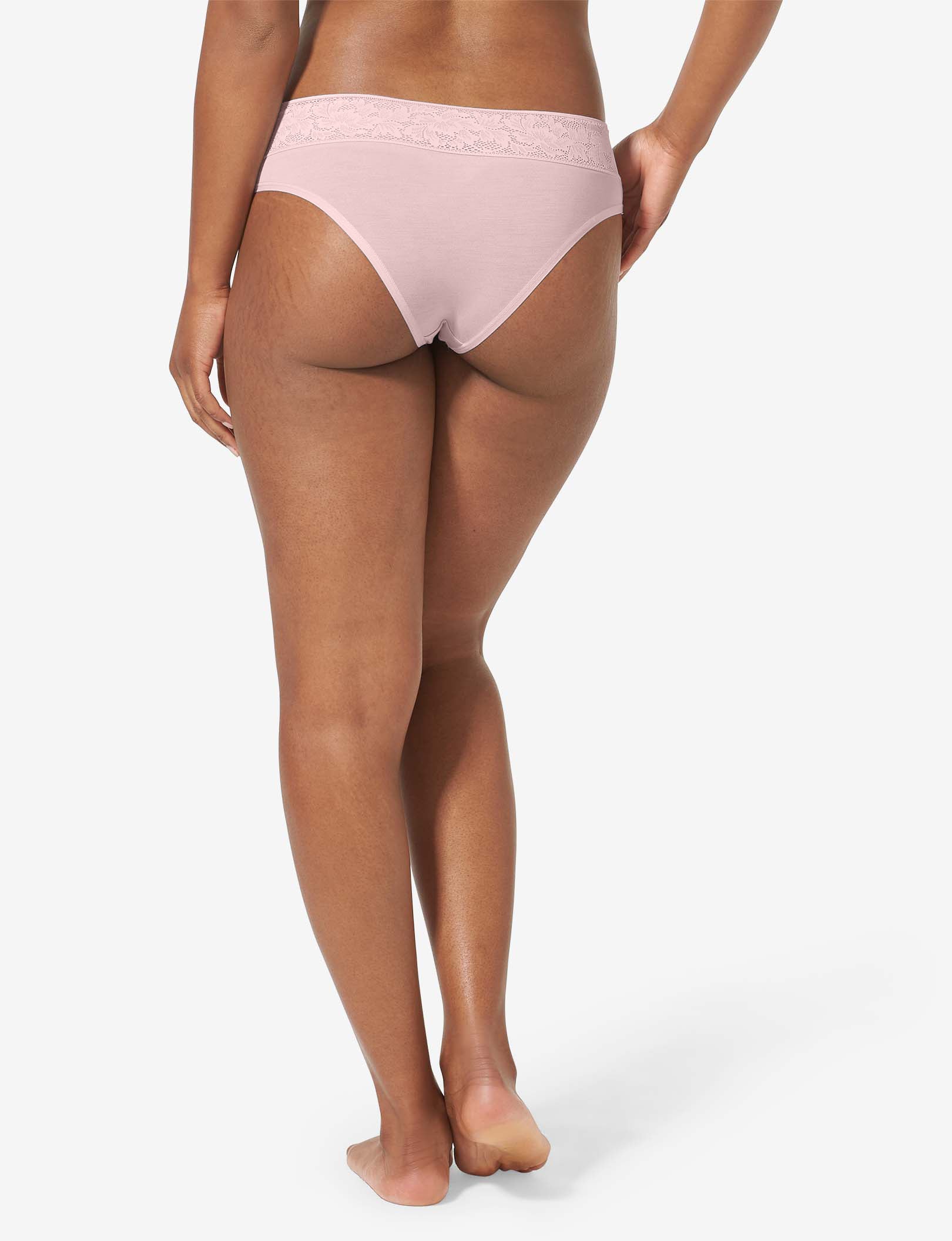 Women's Second Skin Cheeky, Lace Waist::Peachskin Lace Waist