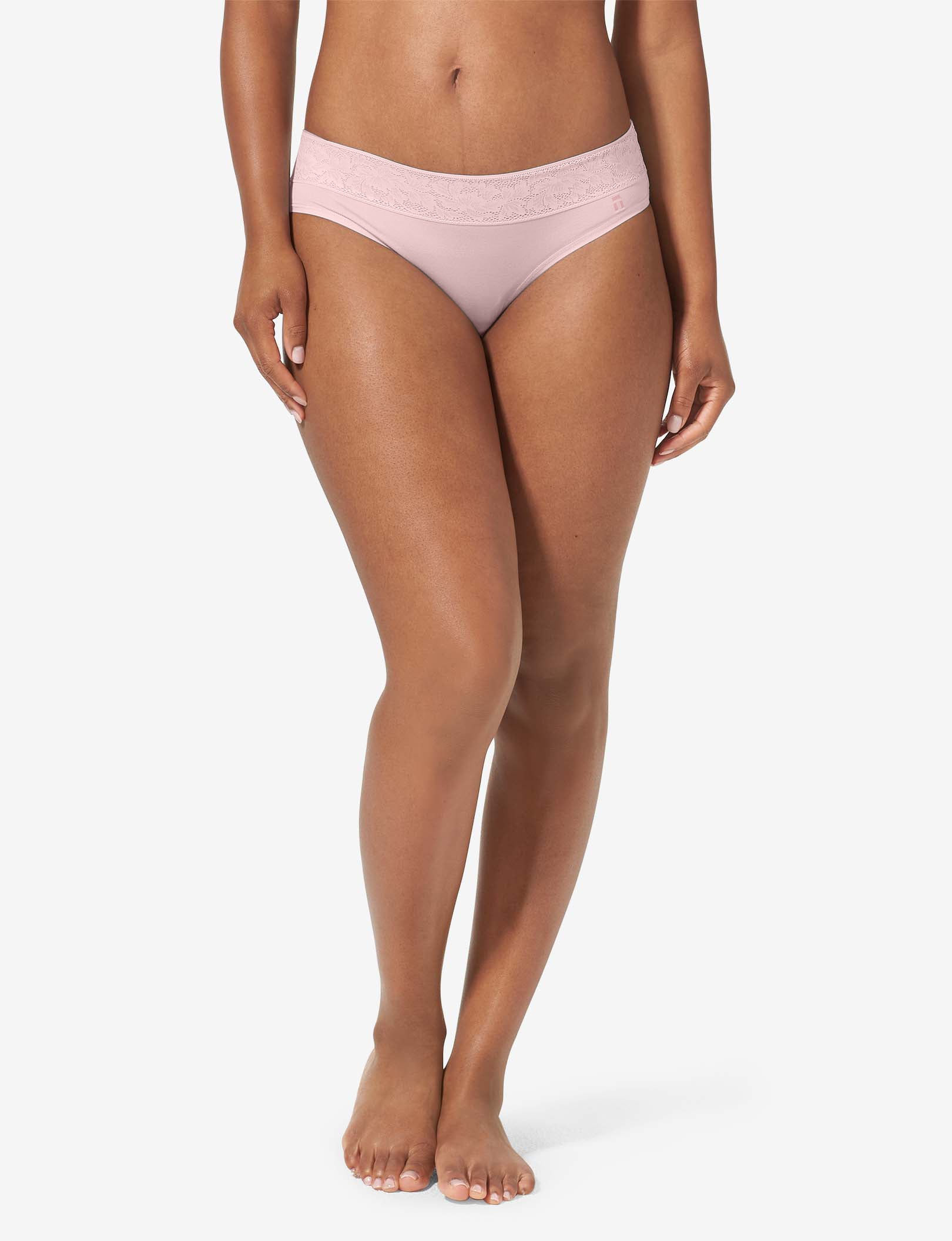 Women's Second Skin Cheeky, Lace Waist::Peachskin Lace Waist