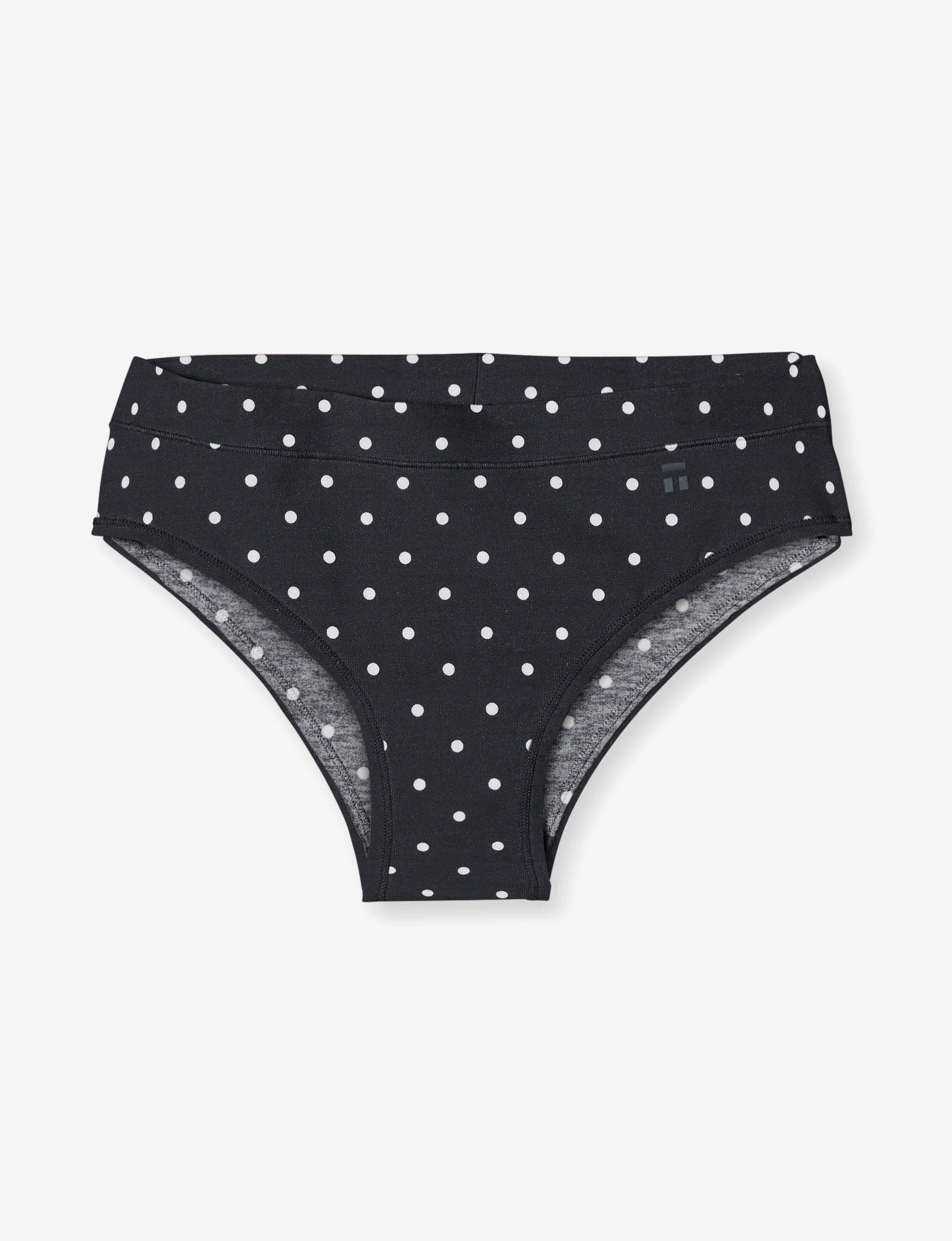 Women's Cool Cotton Cheeky::Black Polka Dot