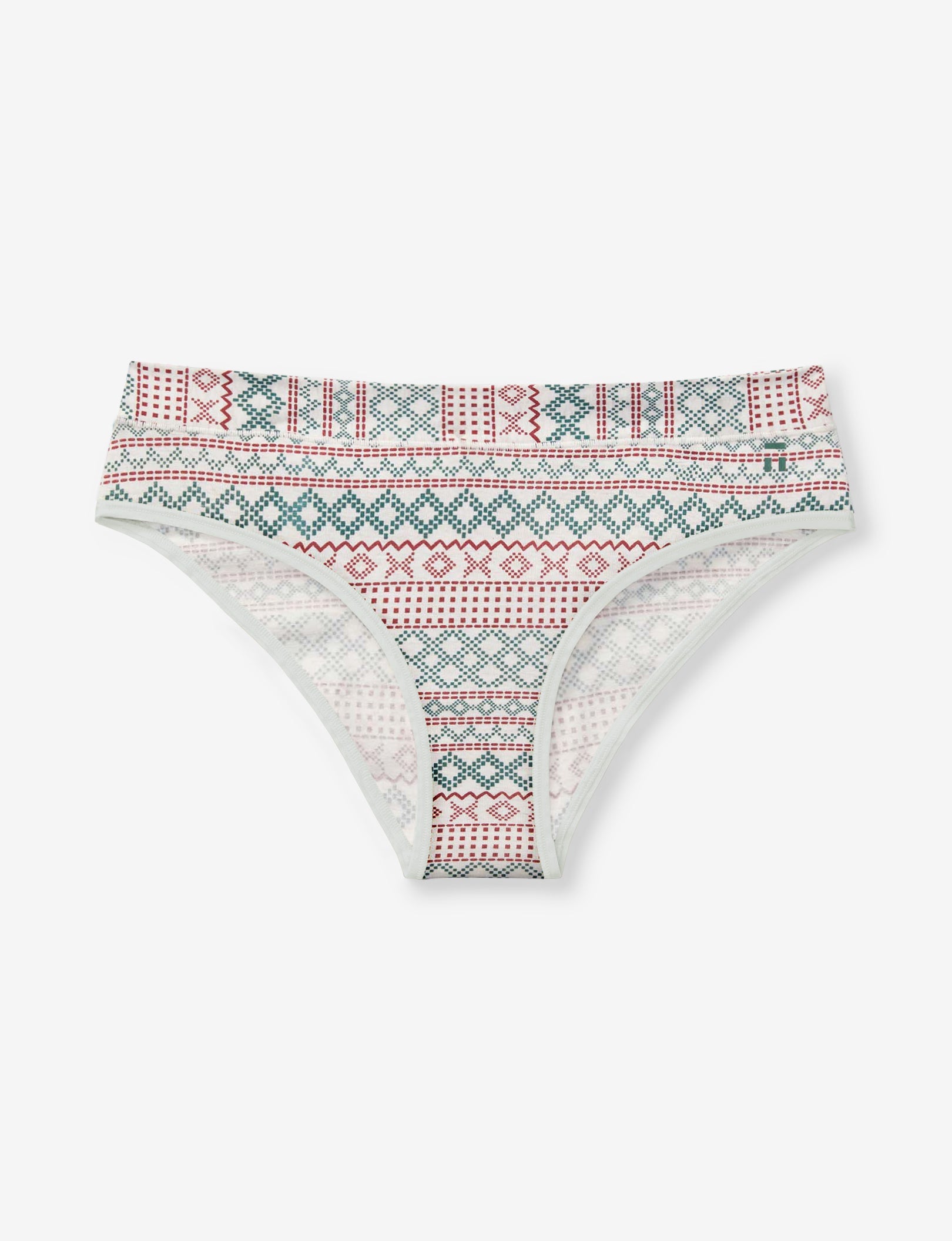 Women's Cool Cotton Cheeky::Oatmeal Stitch Fair-Isle