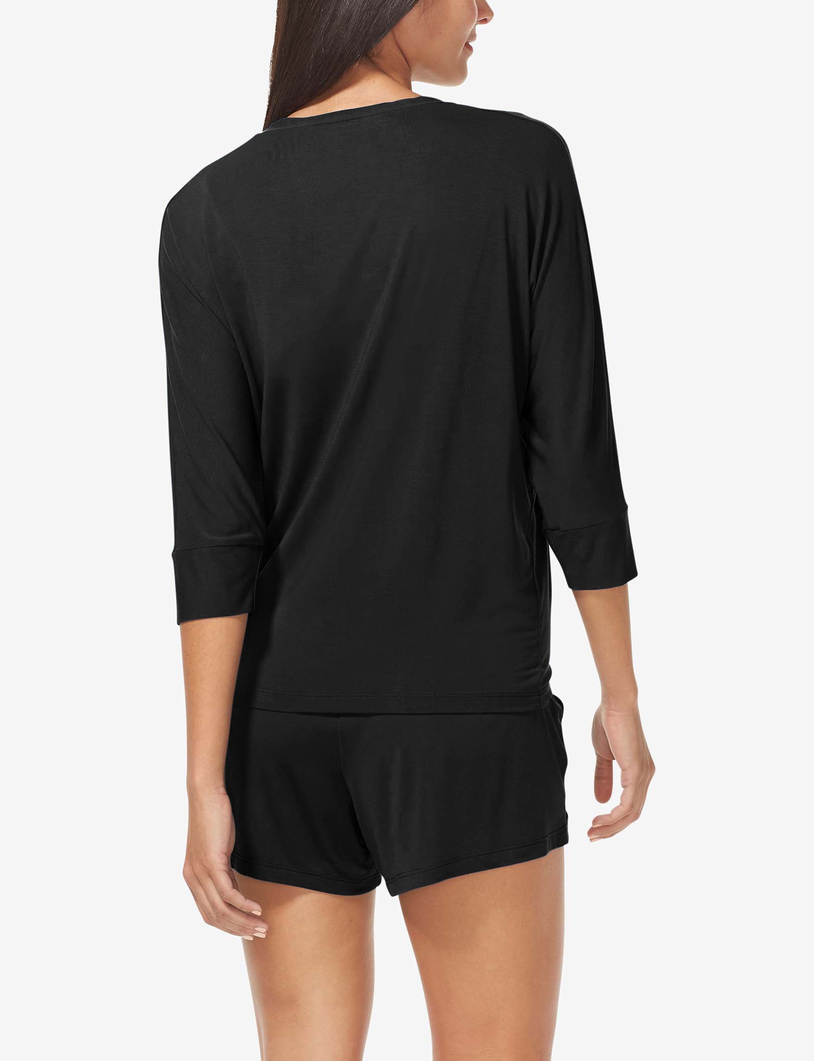 Women's Second Skin 3/4 Sleep Tee::Black