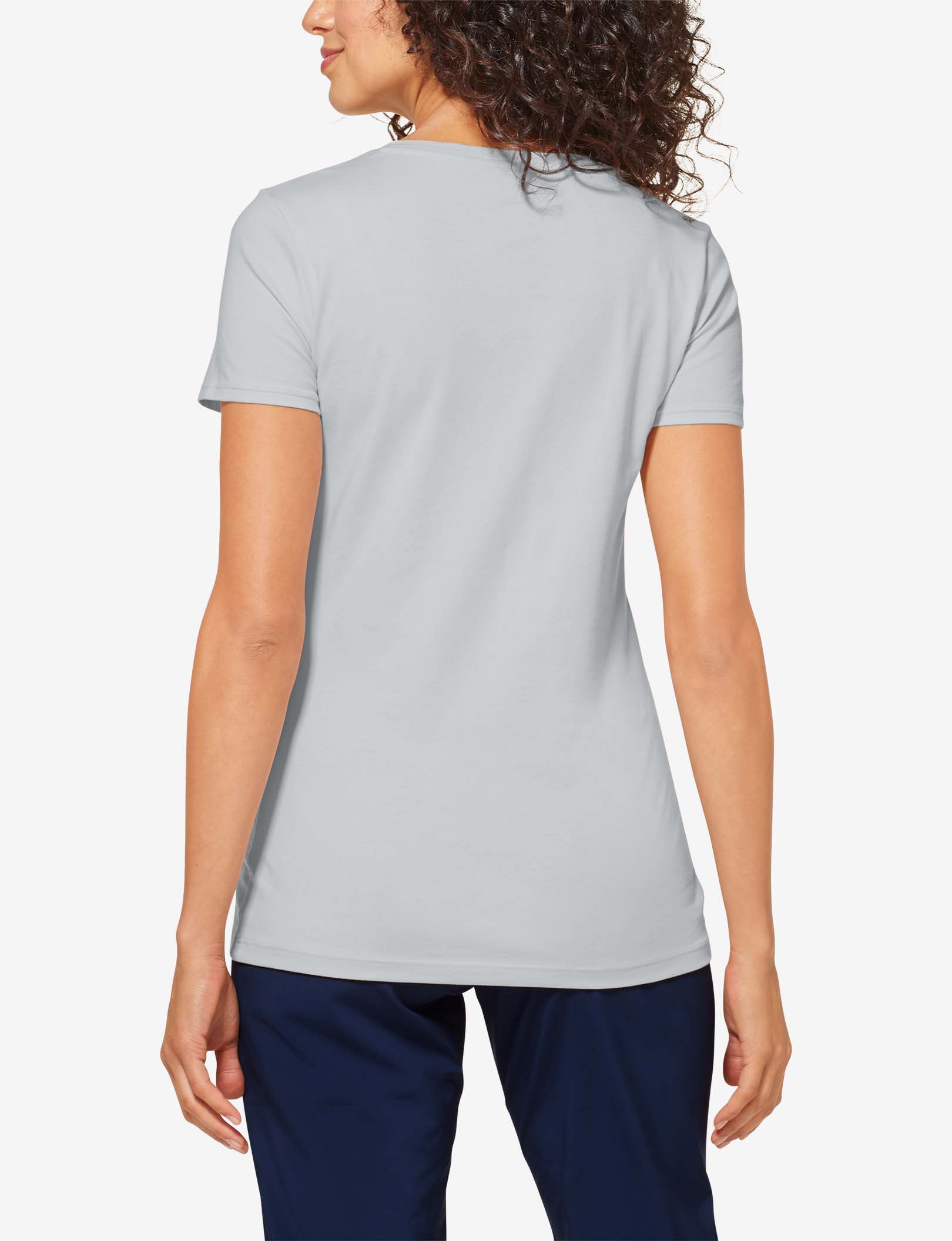 Women's Second Skin V-Neck Tee::Pearl Blue