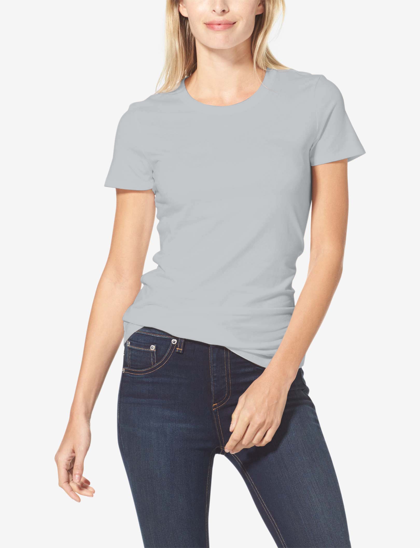 Women's Second Skin Crew Neck Tee::Pearl Blue