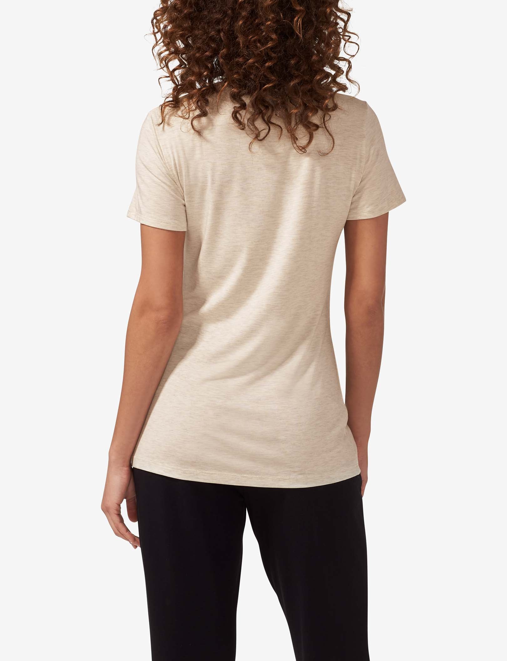 Women's Second Skin Crew Neck Tee::Oatmeal Heather