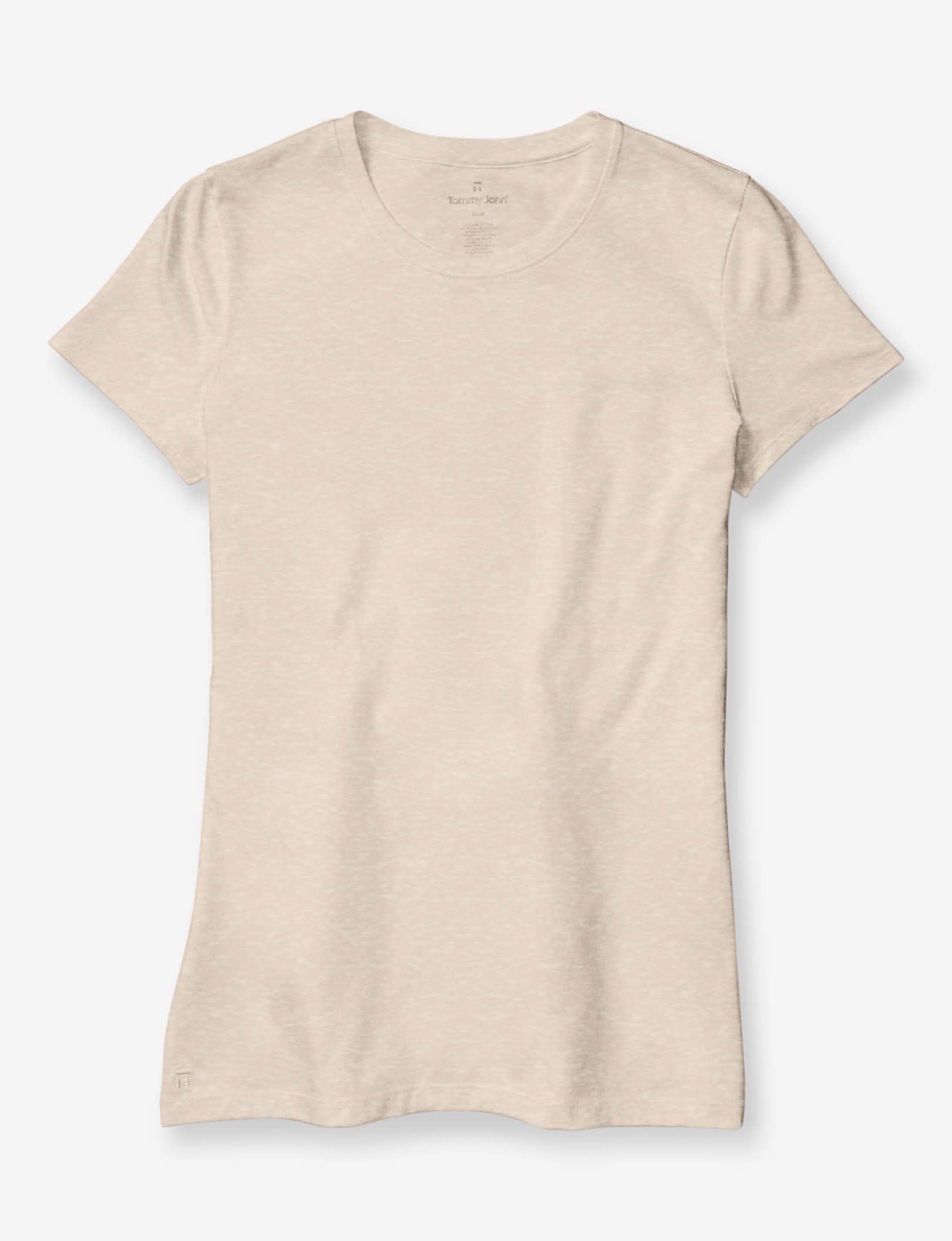 Women's Second Skin Crew Neck Tee::Oatmeal Heather