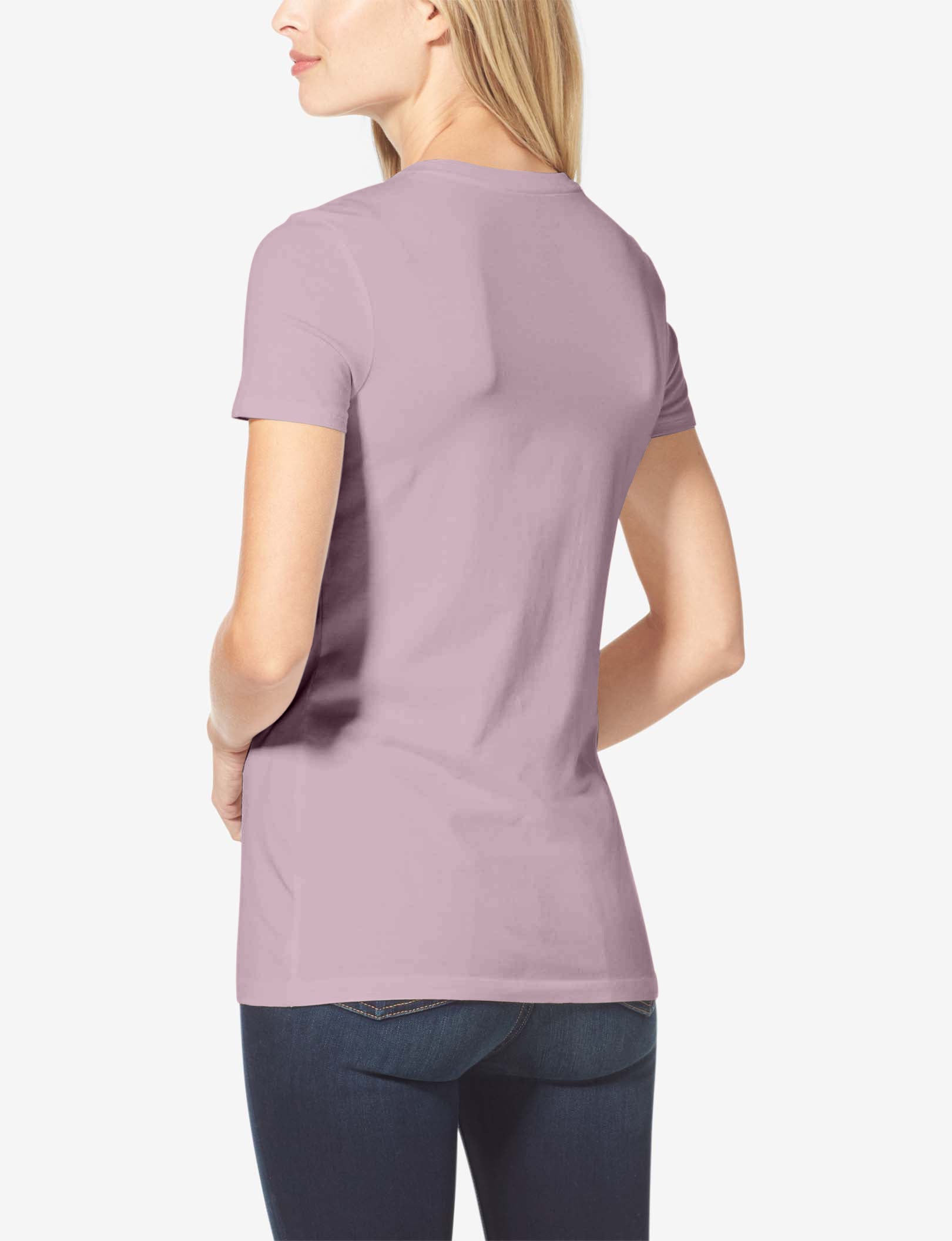 Women's Second Skin Crew Neck Tee::Dawn Pink