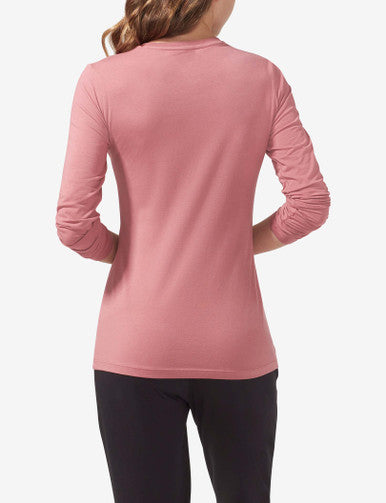 Women's Second Skin Long Sleeve Crew Neck Tee::Deco Rose