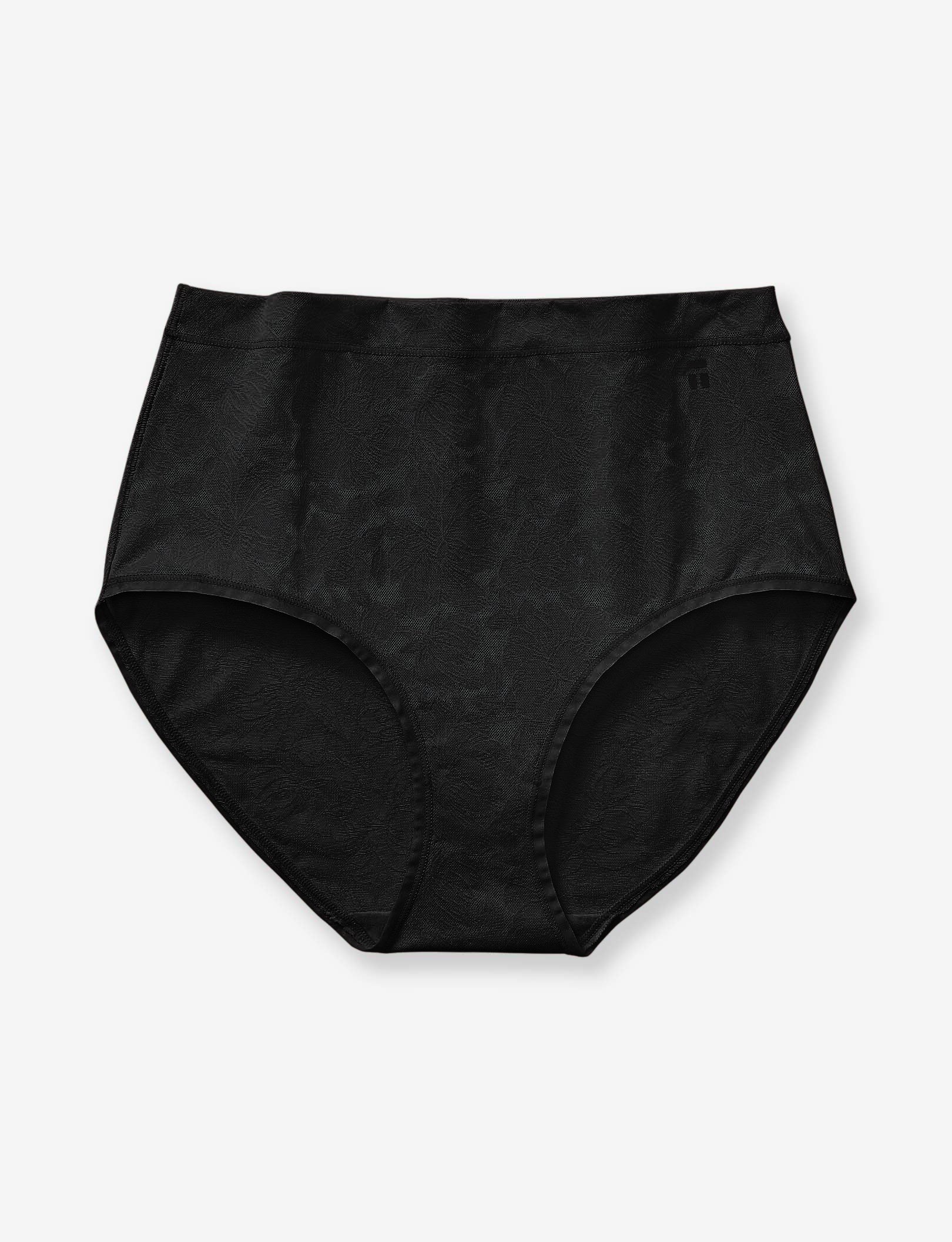 Women’s Second Skin Comfort Lace High Rise Brief::Black Lace